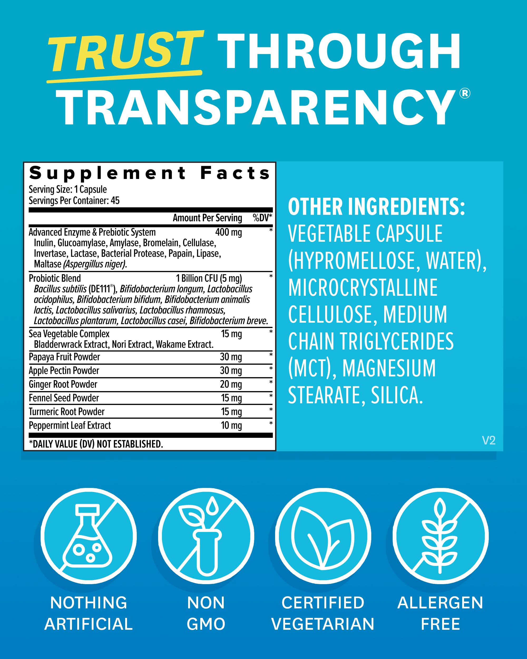 Foto 3 pulgar | Suplemento Zenwise Health Digestive Enzymes de 45 Cápsulas-Venta Internacional