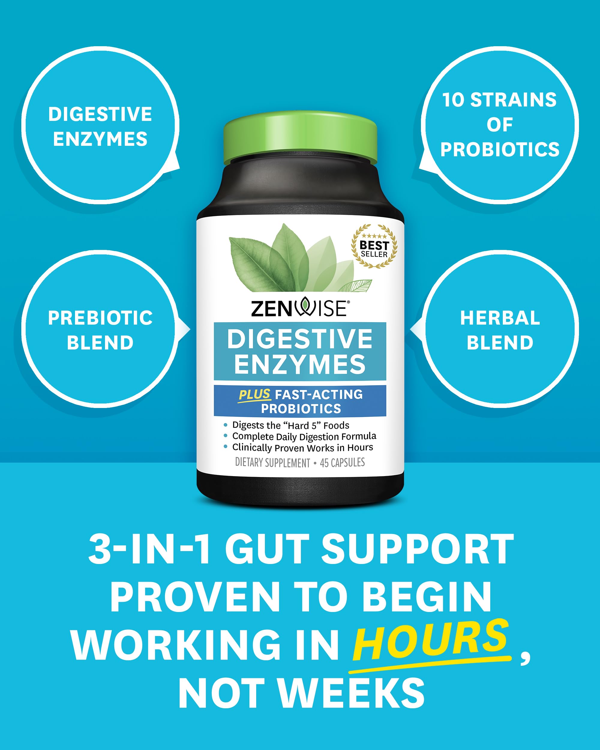 Foto 7 pulgar | Suplemento Zenwise Health Digestive Enzymes de 45 Cápsulas-Venta Internacional