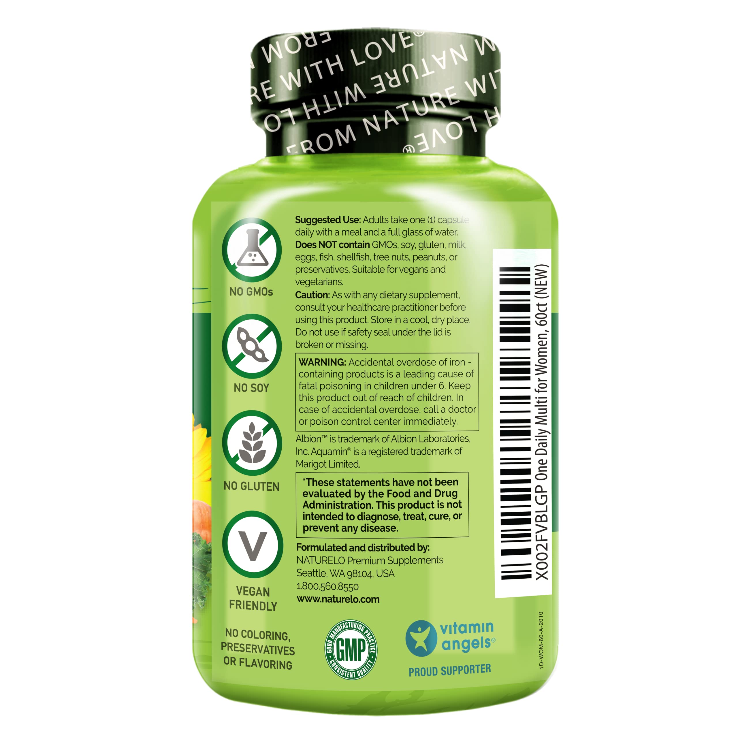 Foto 3 pulgar | Multivitamínico Naturelo One Daily para Mujeres 60 Cápsulas - Venta Internacional