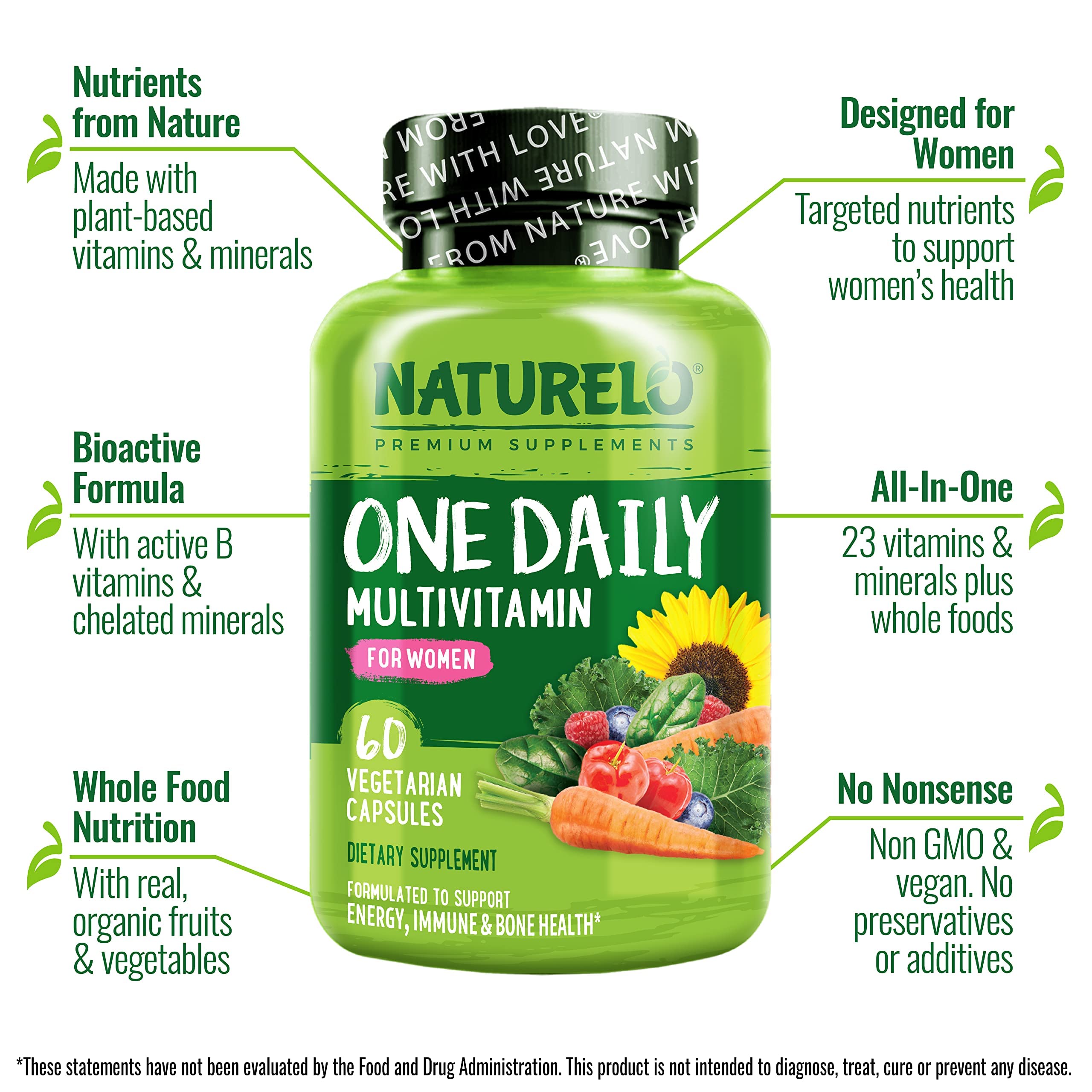 Foto 5 pulgar | Multivitamínico Naturelo One Daily para Mujeres 60 Cápsulas - Venta Internacional