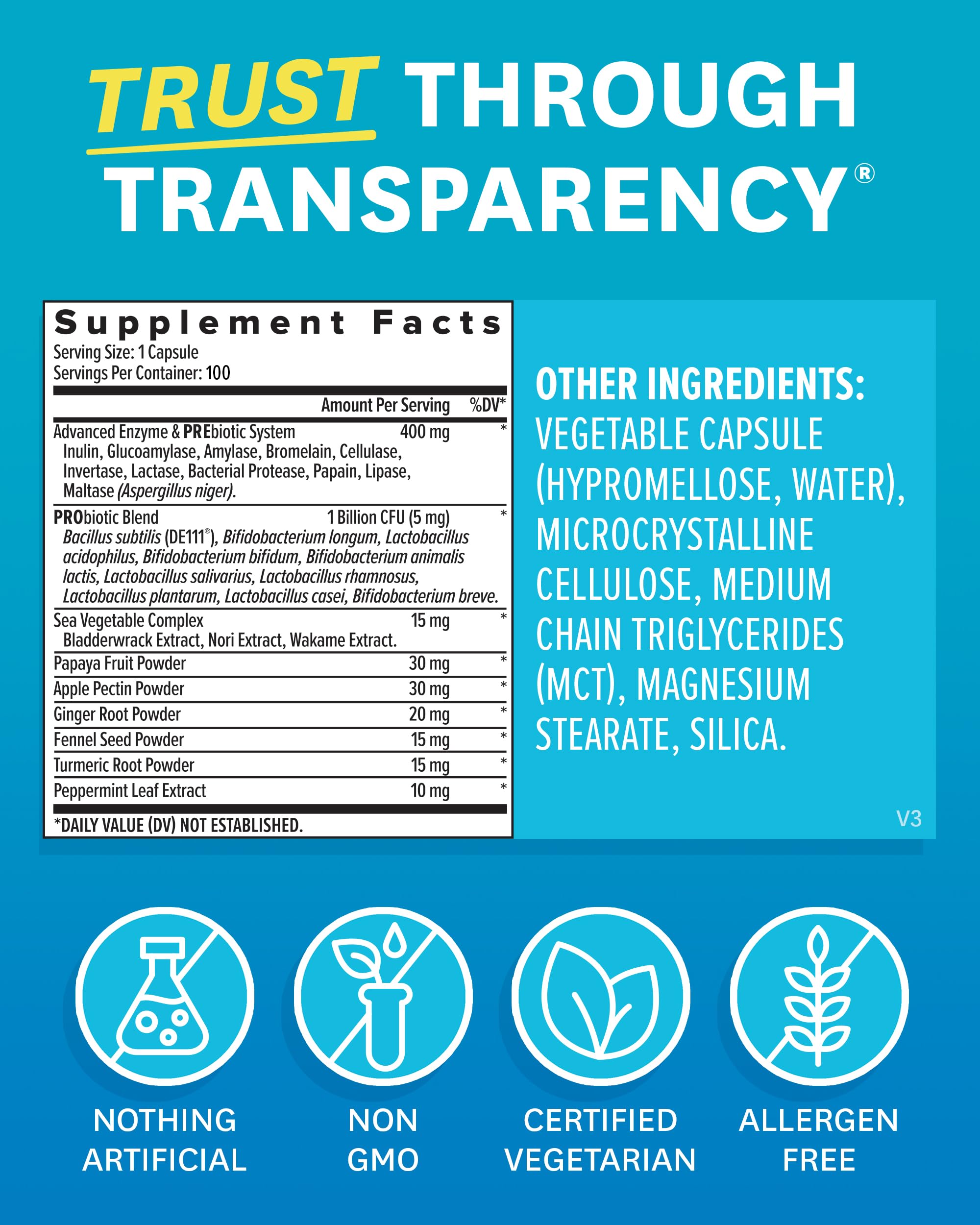 Foto 3 pulgar | Suplemento Zenwise Health Digestive Enzymes- Venta Internacional