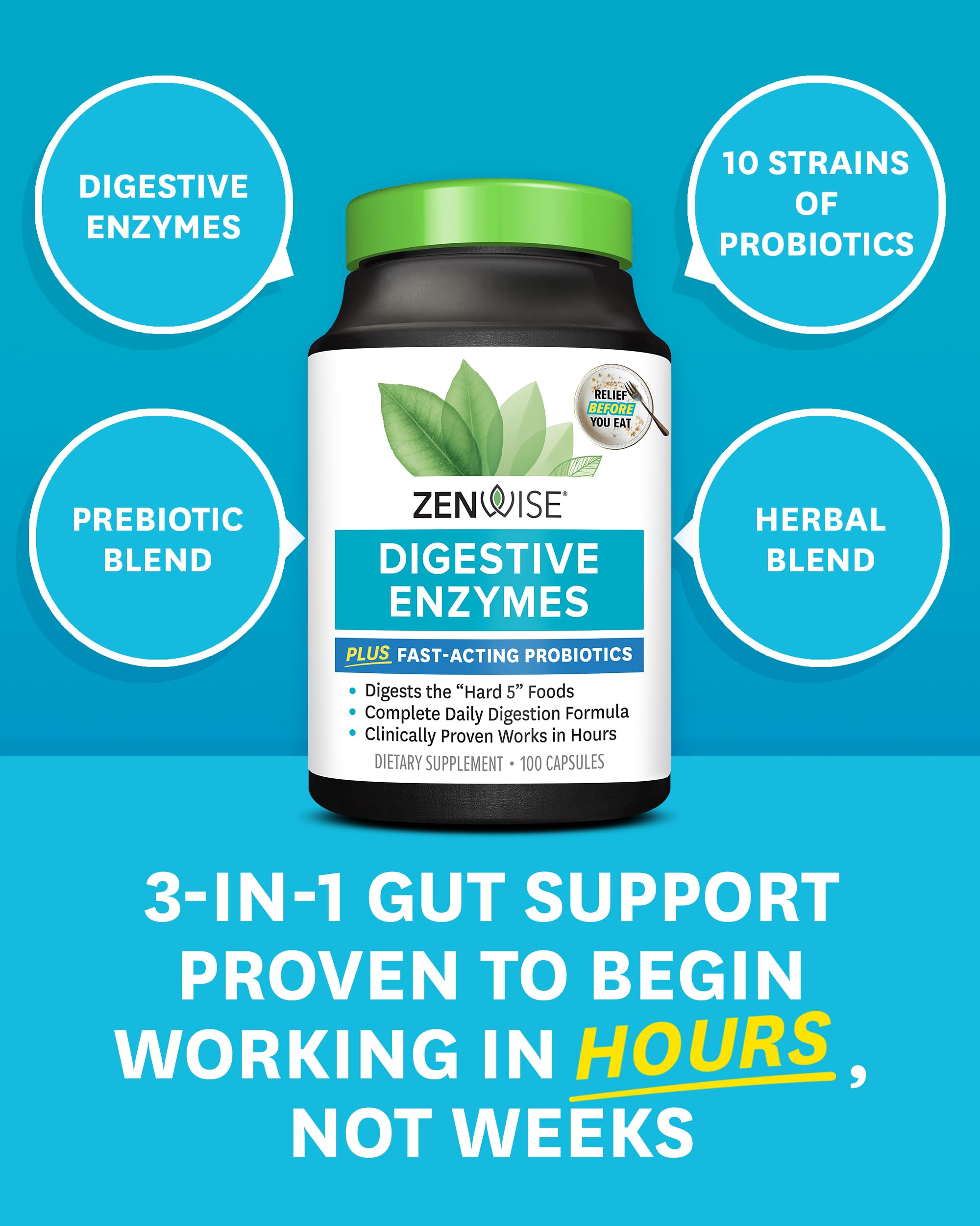 Foto 7 pulgar | Suplemento Zenwise Health Digestive Enzymes- Venta Internacional
