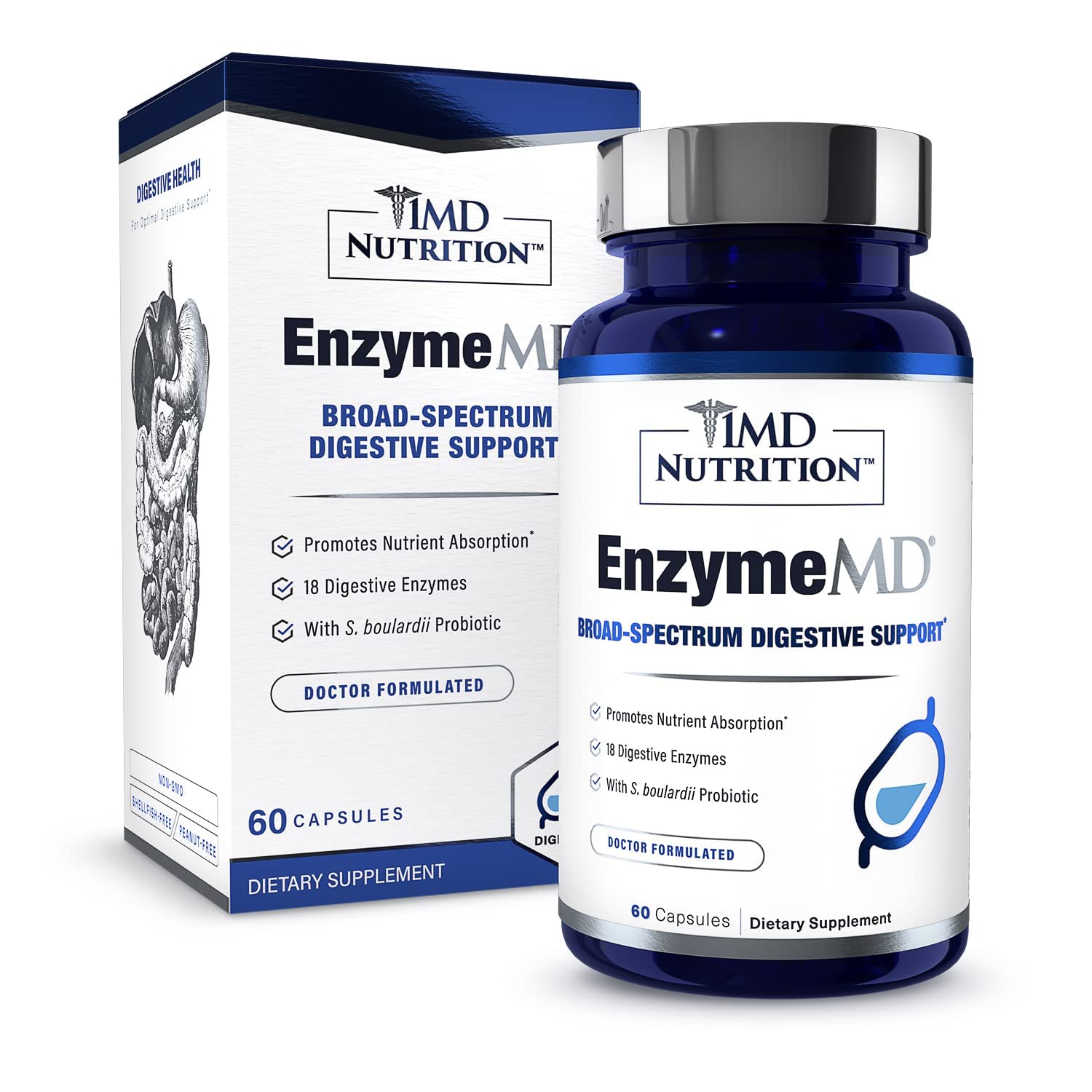 Foto 2 pulgar | Suplemento 1md Nutrition Enzymemd Enzimas Digestivas 60 Cápsulas - Venta Internacional.