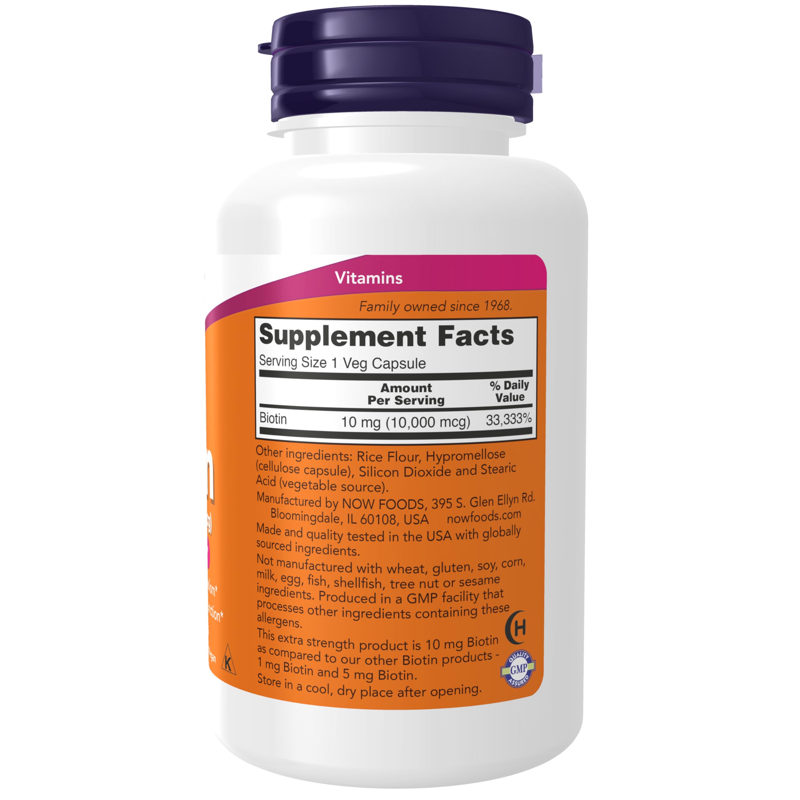 Foto 3 pulgar | Suplemento Now Biotina 10 Mg Extra Strength 120 Cápsulas - Venta Internacional