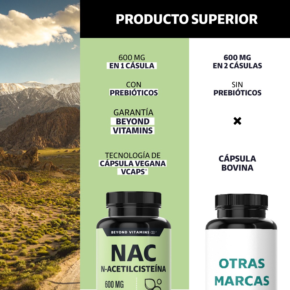 Foto 4 pulgar | Suplemento Alimenticio Beyond Vitamins Nac N-acetil Cisteína Con Inulina De Agave 60 Cápsulas