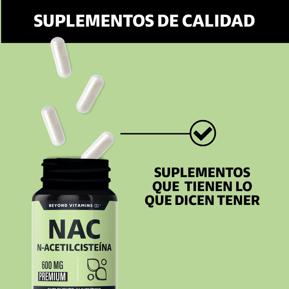 Foto 5 pulgar | Suplemento Alimenticio Beyond Vitamins Nac N-acetil Cisteína Con Inulina De Agave 60 Cápsulas