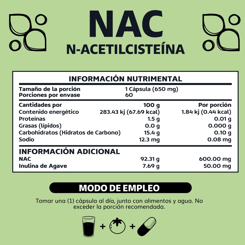 Foto 7 pulgar | Suplemento Alimenticio Beyond Vitamins Nac N-acetil Cisteína Con Inulina De Agave 60 Cápsulas
