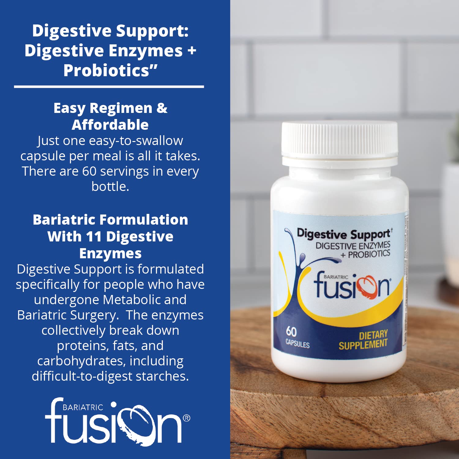 Foto 5 pulgar | Suplemento Bariatric Fusion Digestive Support 60 Cápsulas - Venta Internacional