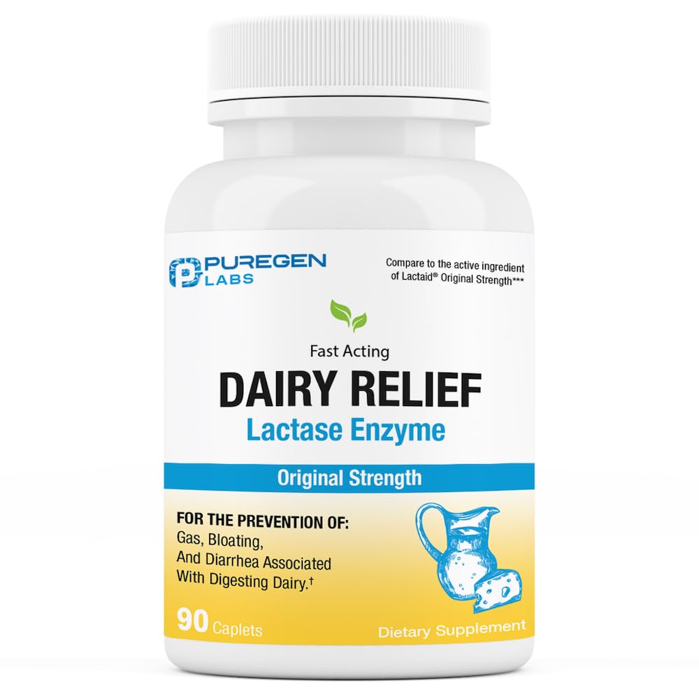 Foto 2 pulgar | Píldoras para la Intolerancia a la Lactosa Puregen Labs Dairy Relief 90 Cápsulas - Venta Internacional
