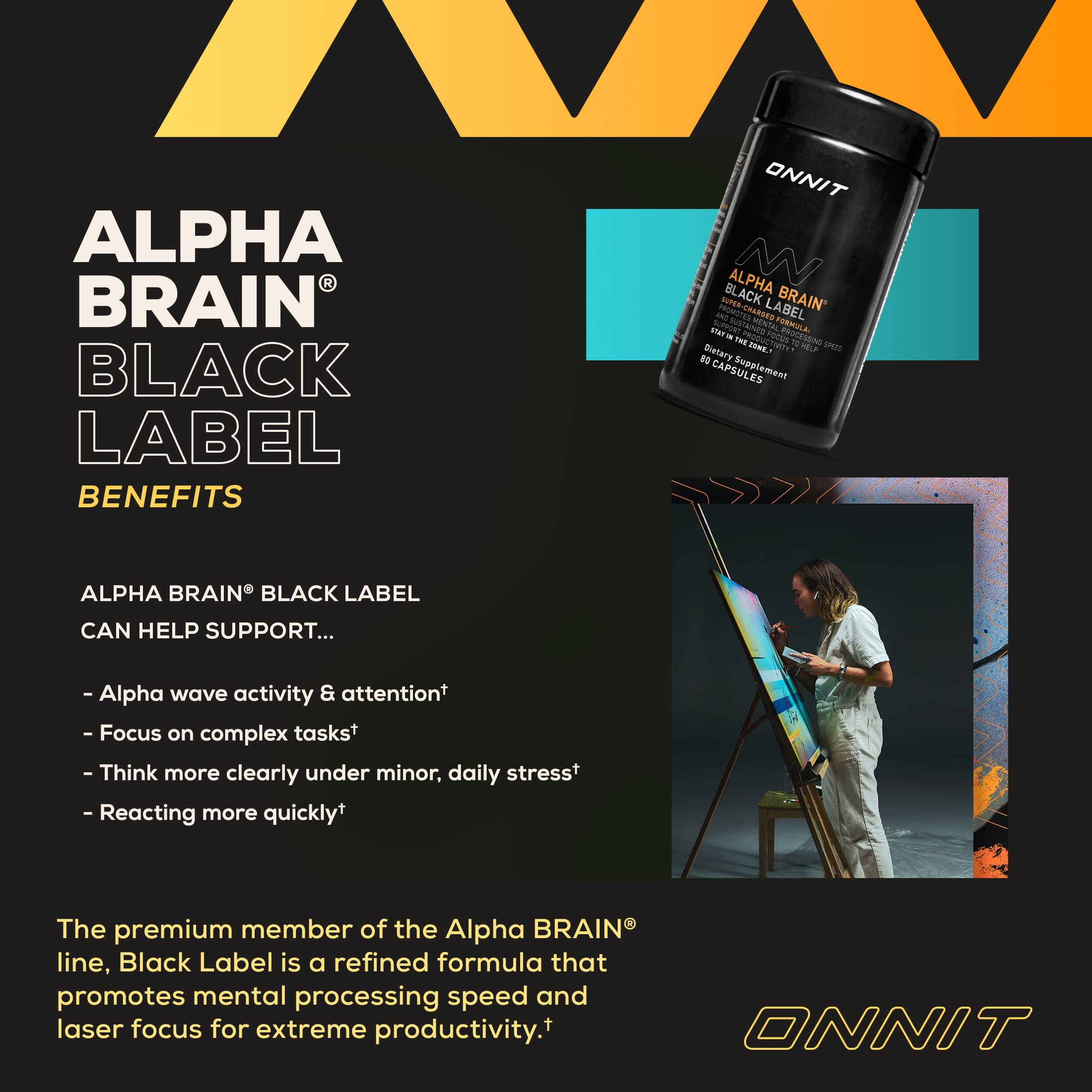 Foto 3 pulgar | Suplemento Onnit Alpha Brain Black Label 80 Cápsulas - Venta Internacional
