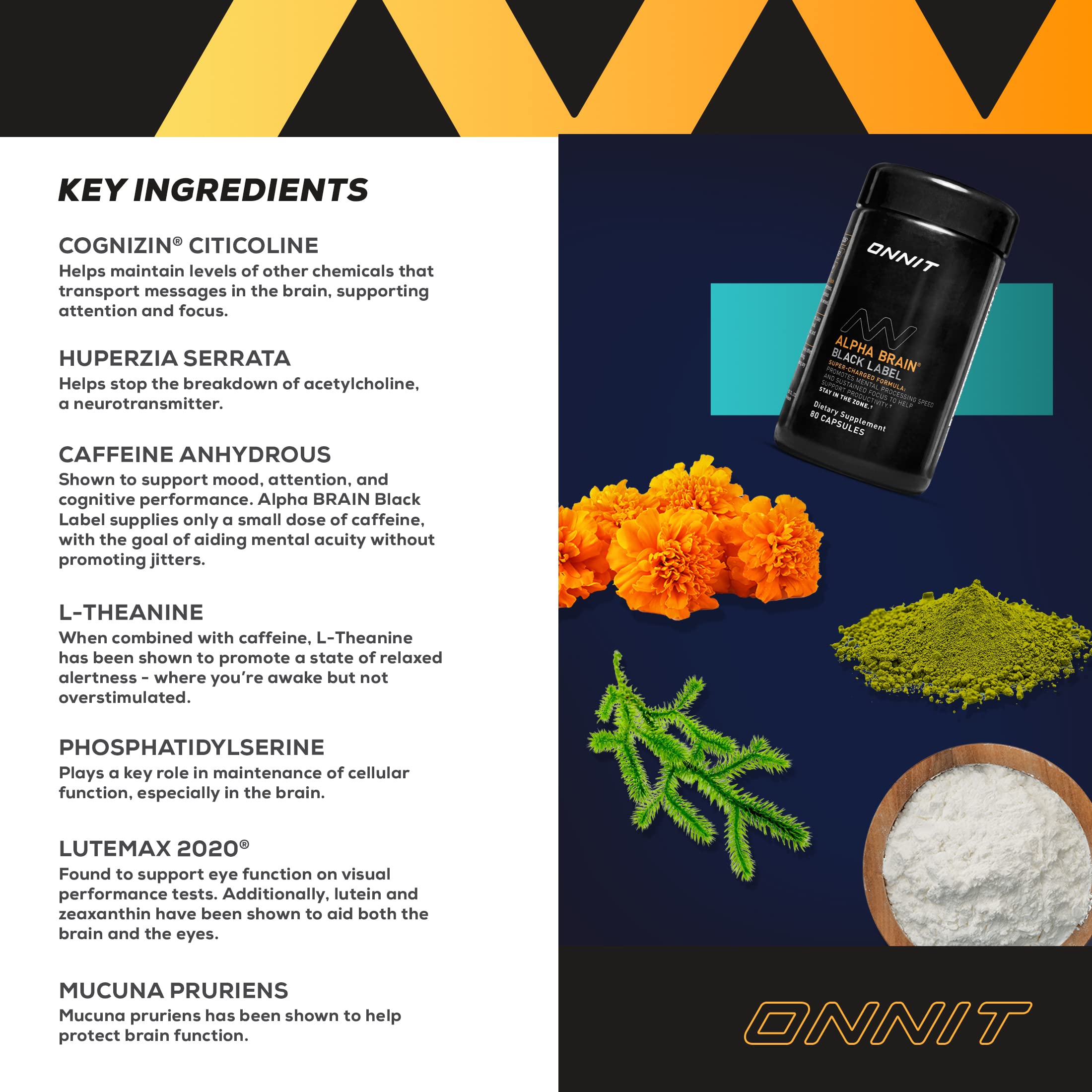 Foto 4 | Suplemento Onnit Alpha Brain Black Label 80 Cápsulas - Venta Internacional