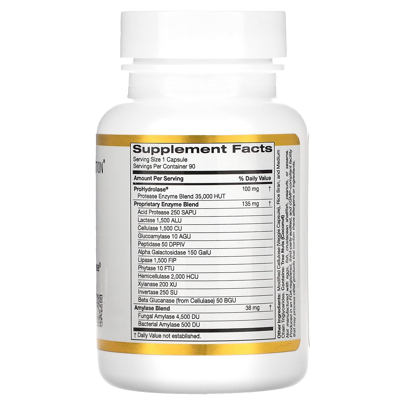 Foto 3 pulgar | Enzimas Digestivas California Gold Nutrition 90 Cápsulas Vegetarianas - Venta Internacional