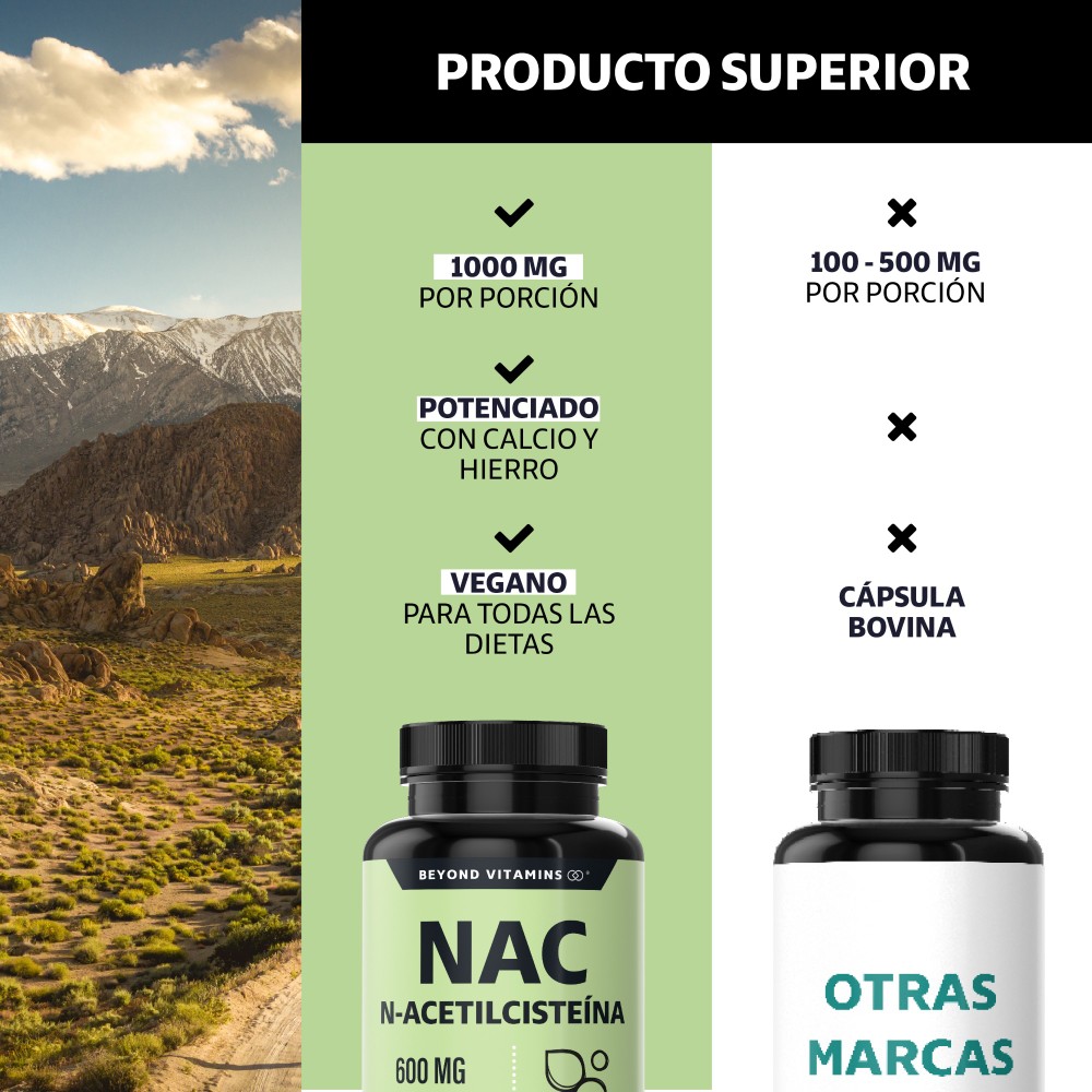 Foto 4 pulgar | Suplemento Alimenticio Beyond Vitamins Nac N-acetil Cisteína Con Inulina De Agave 180 Cápsulas