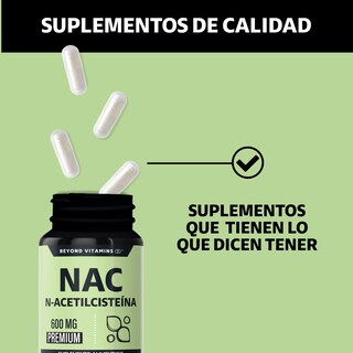 Foto 4 | Suplemento Alimenticio Beyond Vitamins Nac N-acetil Cisteína Con Inulina De Agave 180 Cápsulas