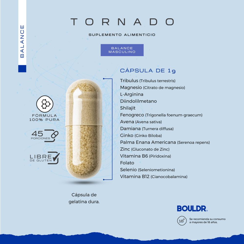 Foto 5 pulgar | Tornado Balance Masculino Shilajit Tribulus Bouldr 90 Cápsulas