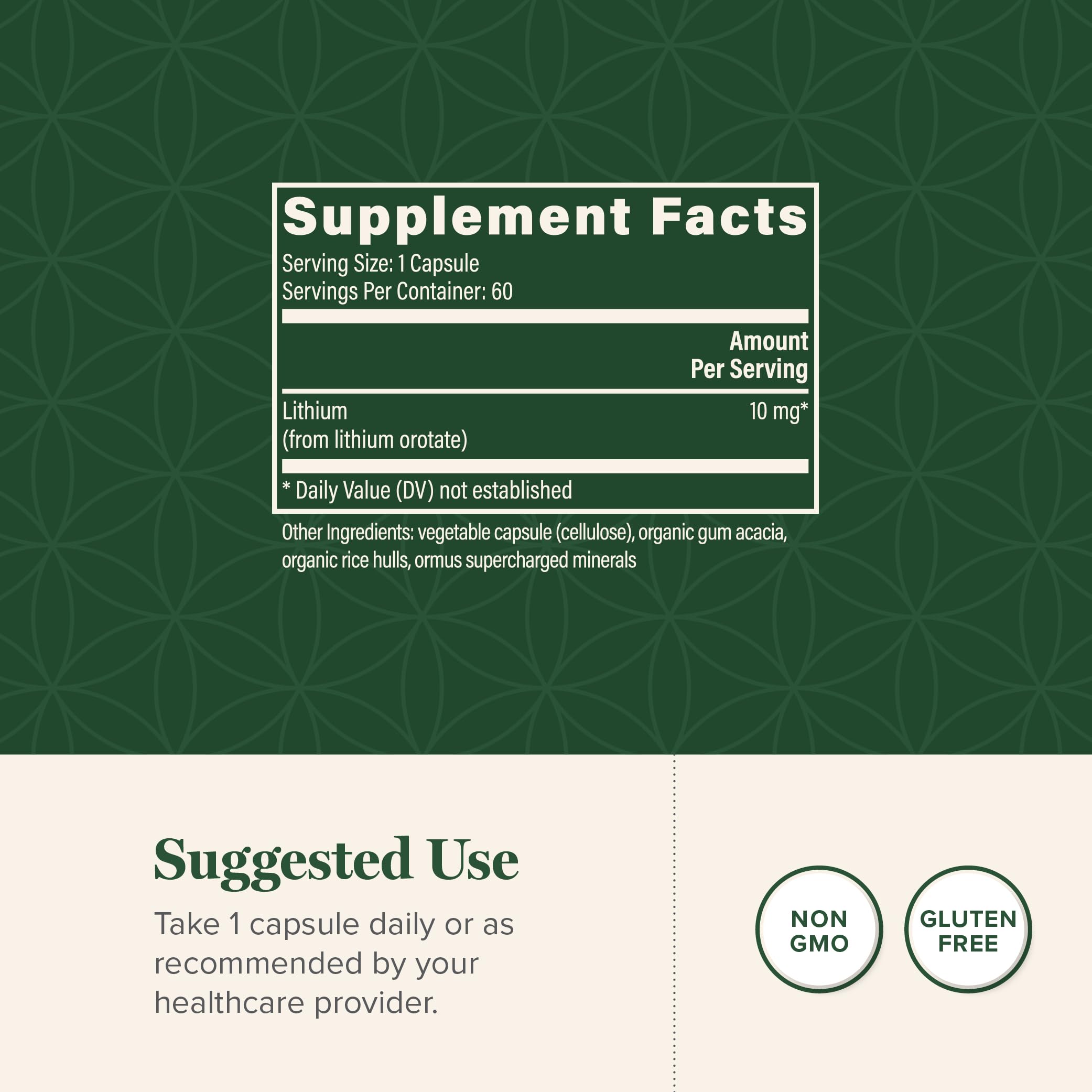 Foto 4 pulgar | Suplemento de Orotato de Litio Global Healing 10 mg 60 Cápsulas - Venta Internacional