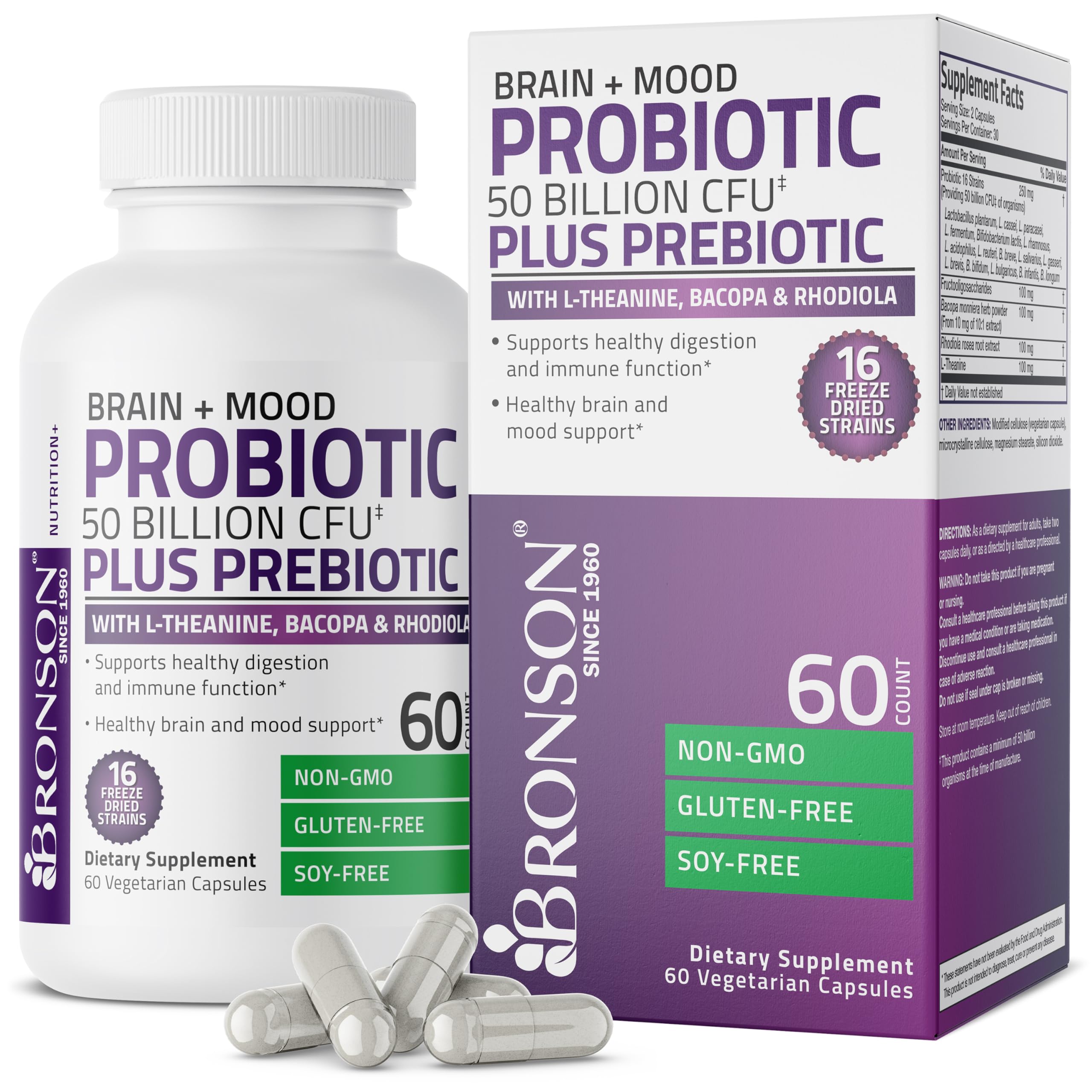 Suplemento Probiótico Bronson Brain + Mood - Venta Internacional