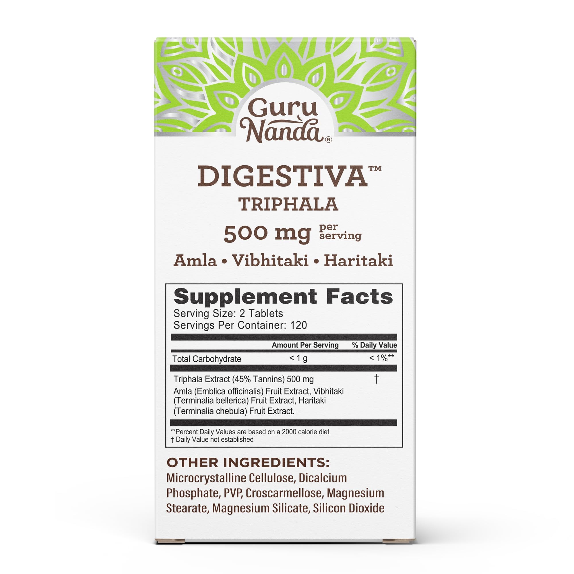 Foto 6 pulgar | Suplemento Gurunanda Digestiva Triphala 240 Comprimidos - Venta Internacional
