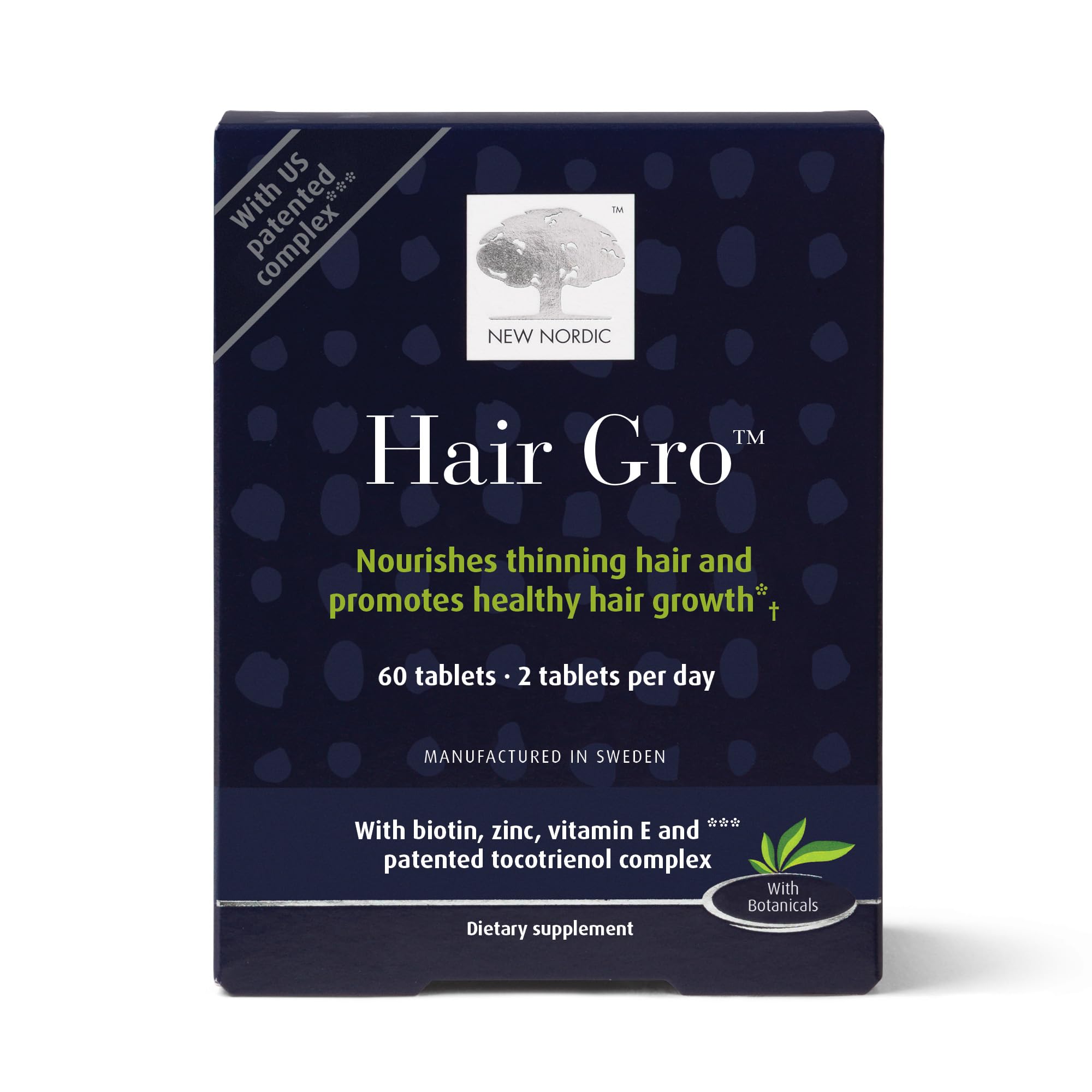Foto 2 pulgar | Suplemento New Nordic Hair Gro de 60 Tabletas-Venta Internacional