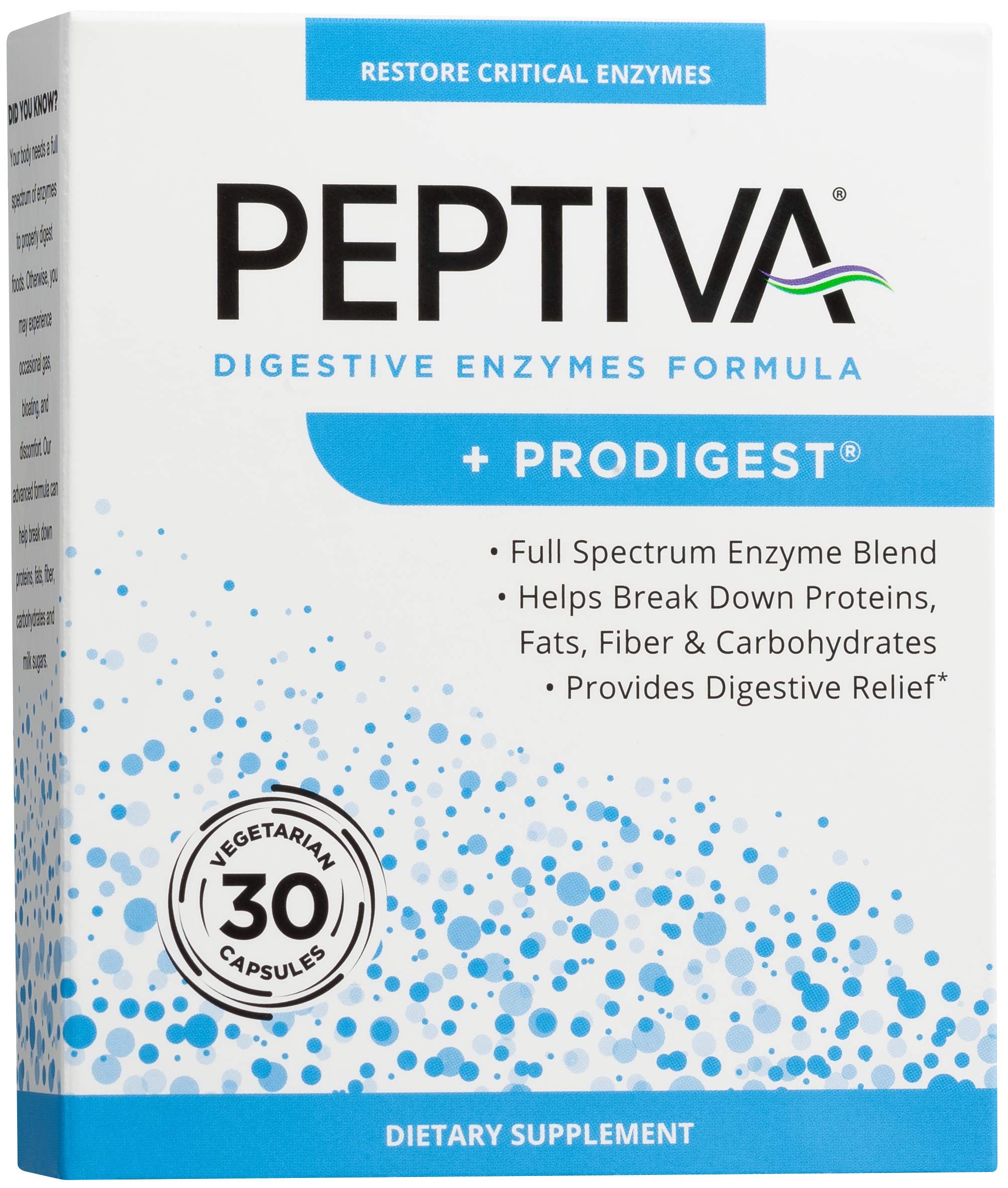 Suplemento Peptiva Digestive Enzyme + Prodigest 30 Comprimidos - Venta Internacional