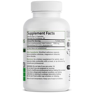 Foto 2 | Suplemento de Extracto de Bronson Cissus Quadrangularis 1000 mg 120 Cápsulas - Venta Internacional