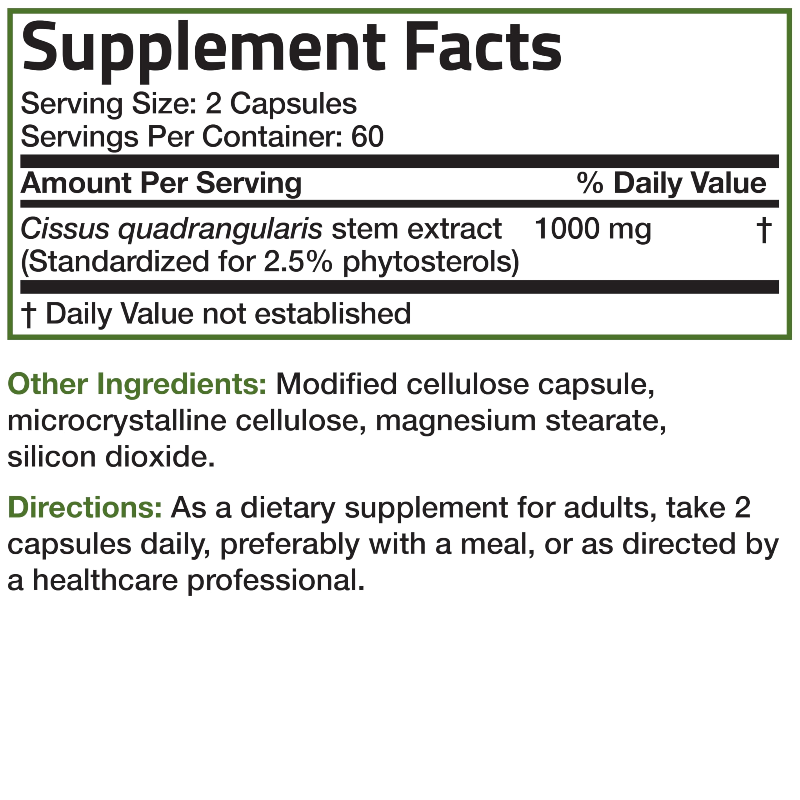 Foto 7 pulgar | Suplemento de Extracto de Bronson Cissus Quadrangularis 1000 mg 120 Cápsulas - Venta Internacional