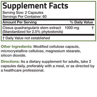 Foto 6 | Suplemento de Extracto de Bronson Cissus Quadrangularis 1000 mg 120 Cápsulas - Venta Internacional