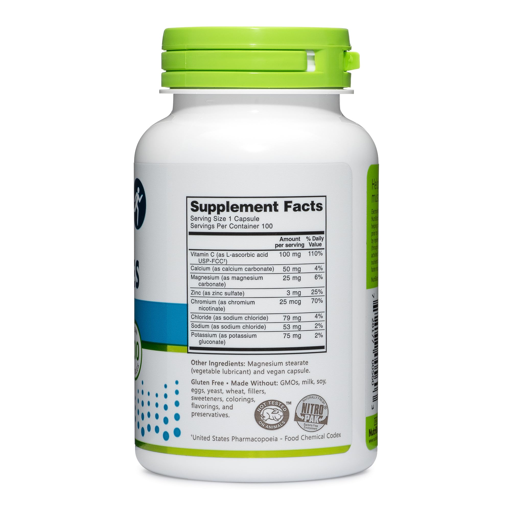 Foto 4 pulgar | Suplemento Nutribiotic Essential Electrolytes 100 Cápsulas - Venta Internacional.