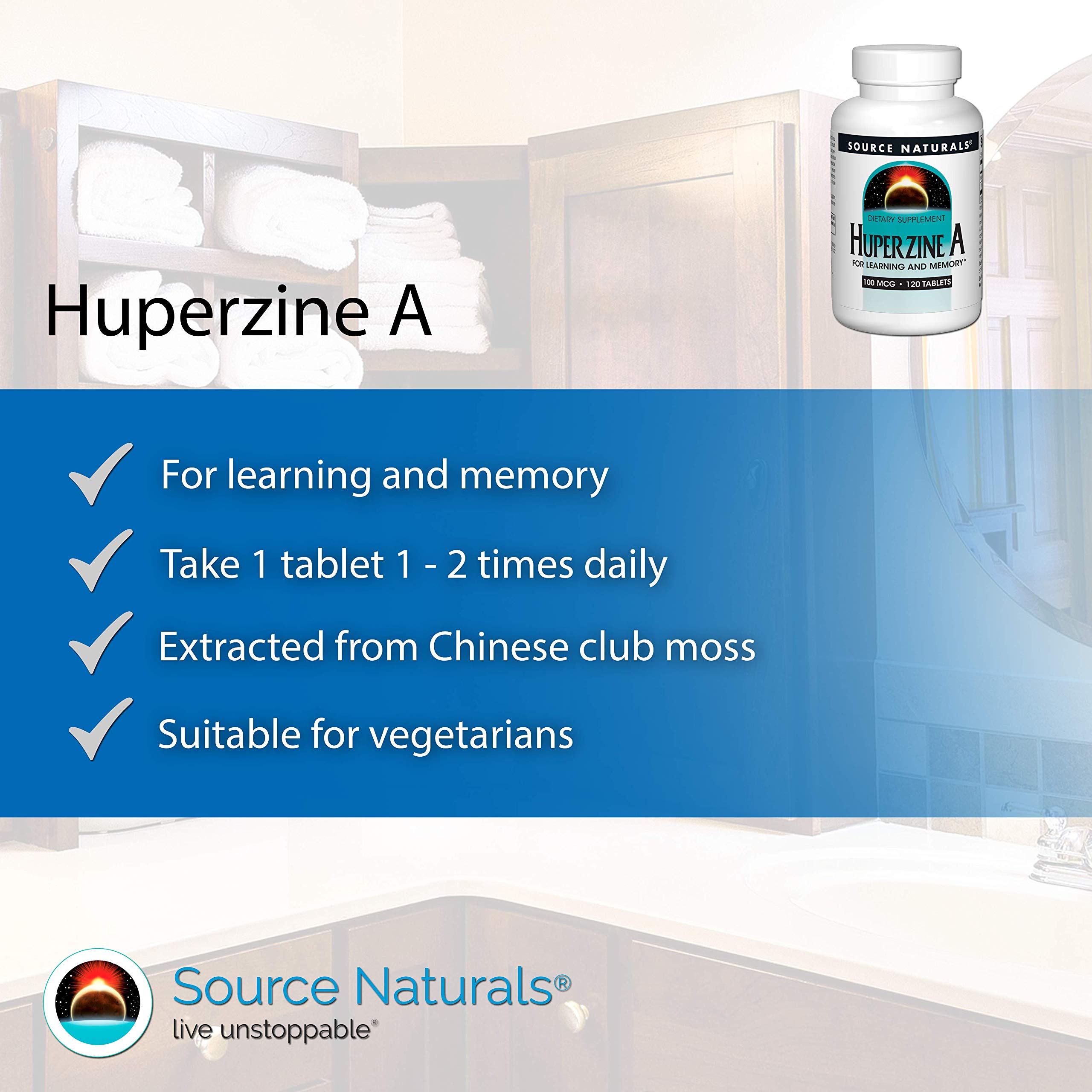 Foto 5 pulgar | Huperzina A De Supplement Source Naturals, 100 Mcg, 120 Tabletas - Venta Internacional.
