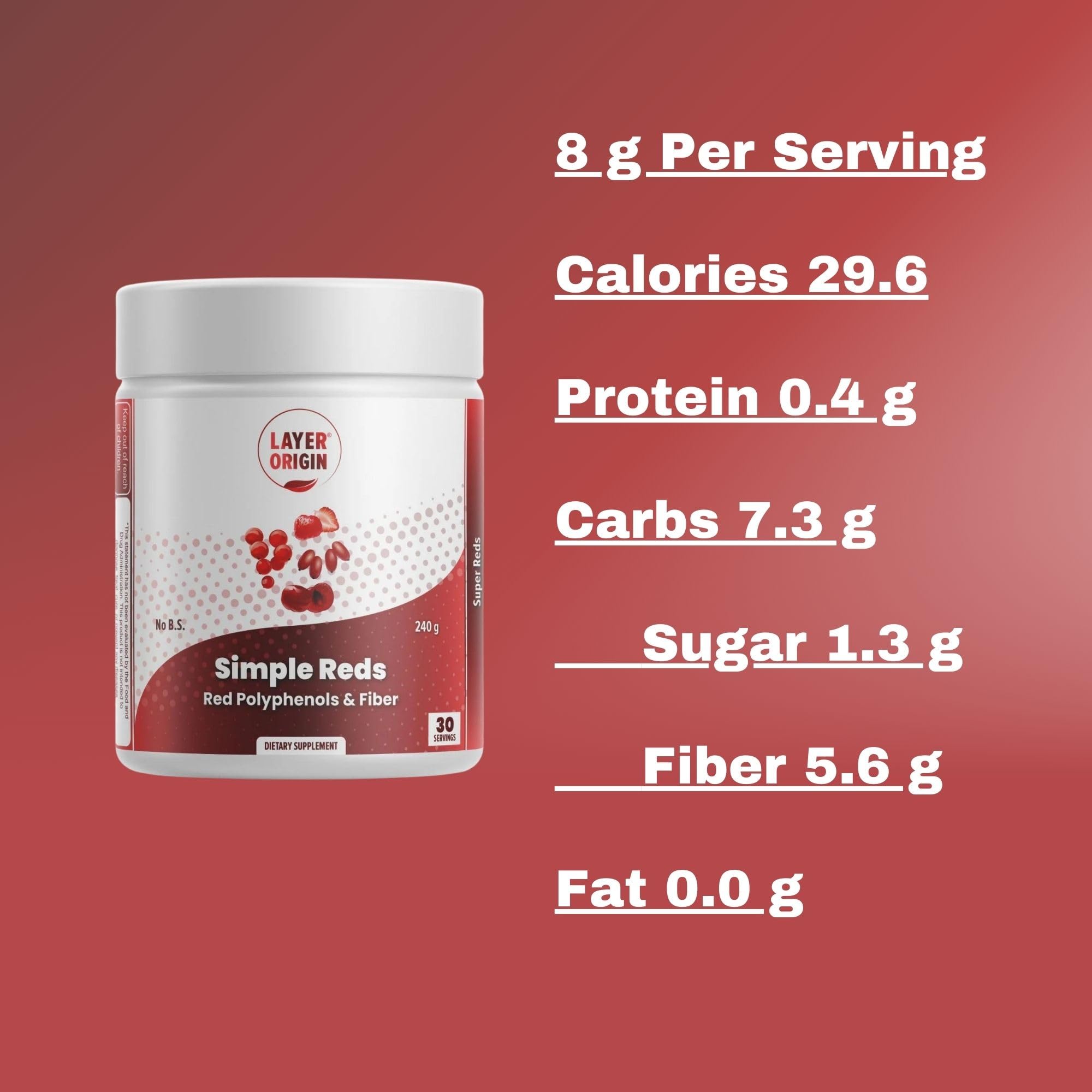 Foto 7 | Polvo De Fruta Orgánica Supplement Layer Origin Simple Reds - Venta Internacional.