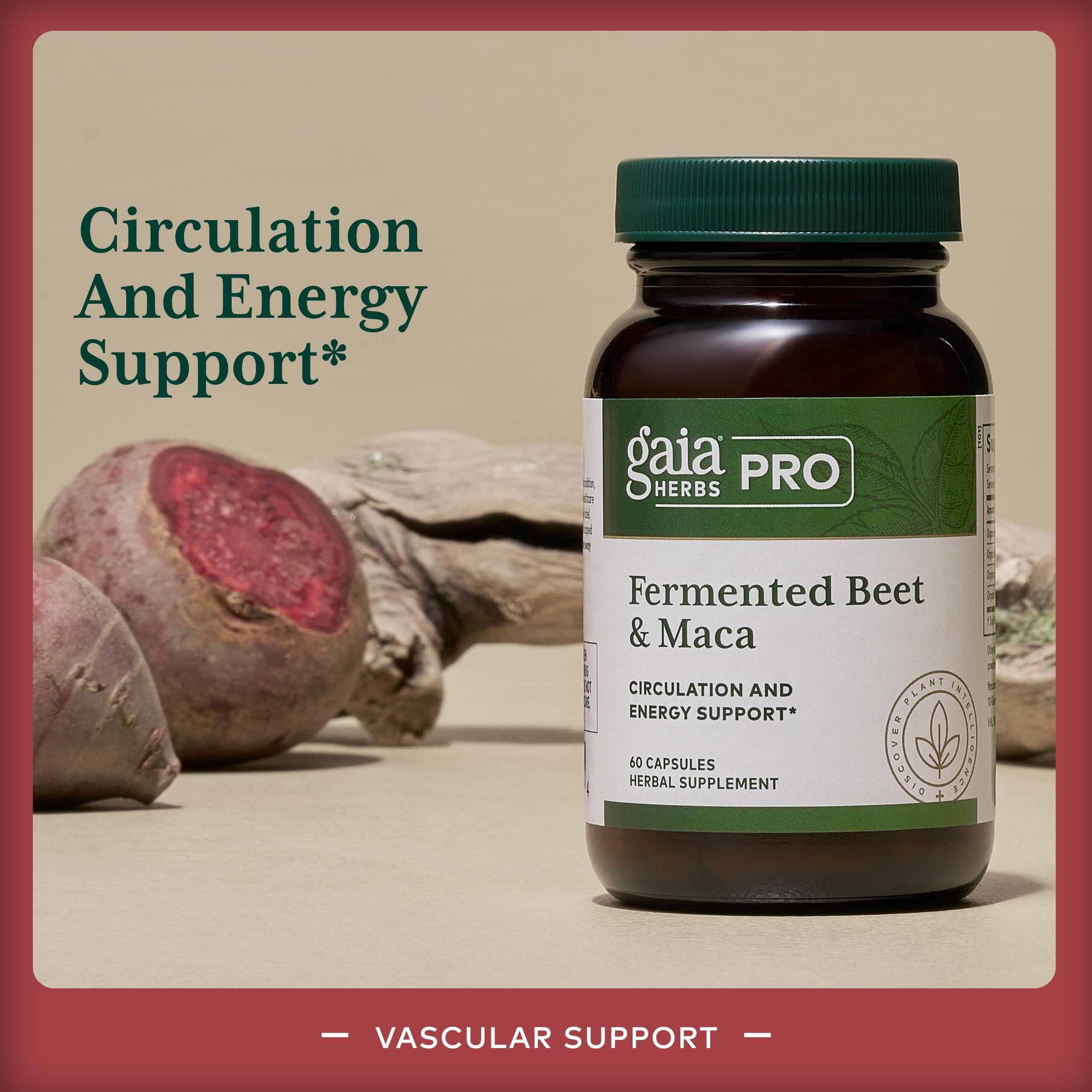 Foto 4 pulgar | Suplemento Gaia Herbs Pro De Remolacha Fermentada Y Maca 60 Cápsulas - Venta Internacional.