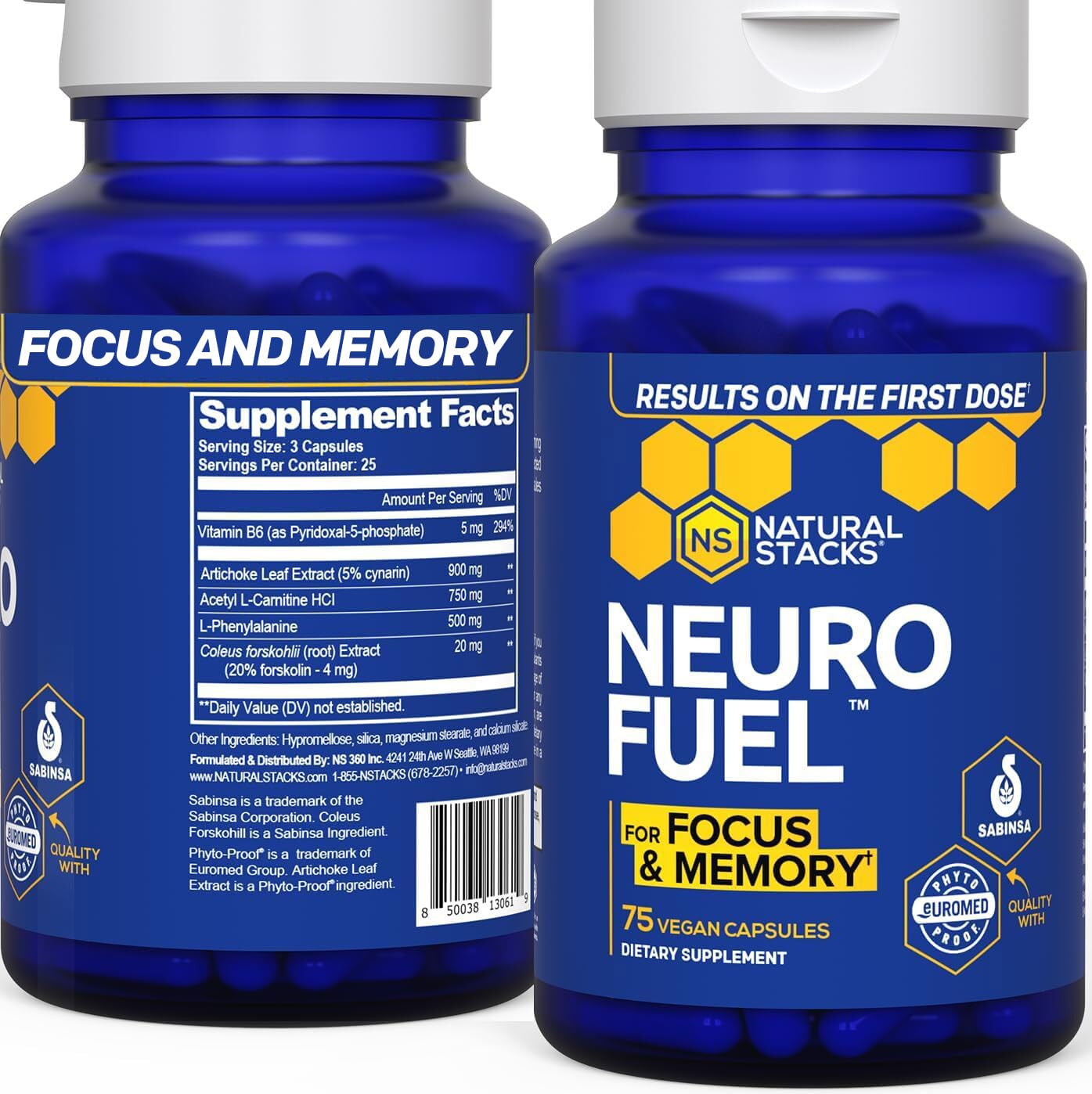 Foto 2 pulgar | Suplemento Natural Stacks Neurofuel Nootrópico Brain Support - Venta Internacional.