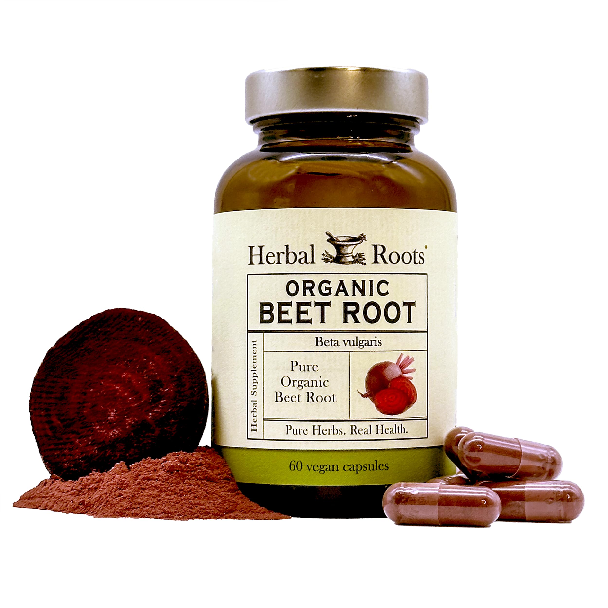 Foto 1 | Suplemento Herbal Roots En Polvo Orgánico De Raíz De Remolacha 60 Cápsulas - Venta Internacional.