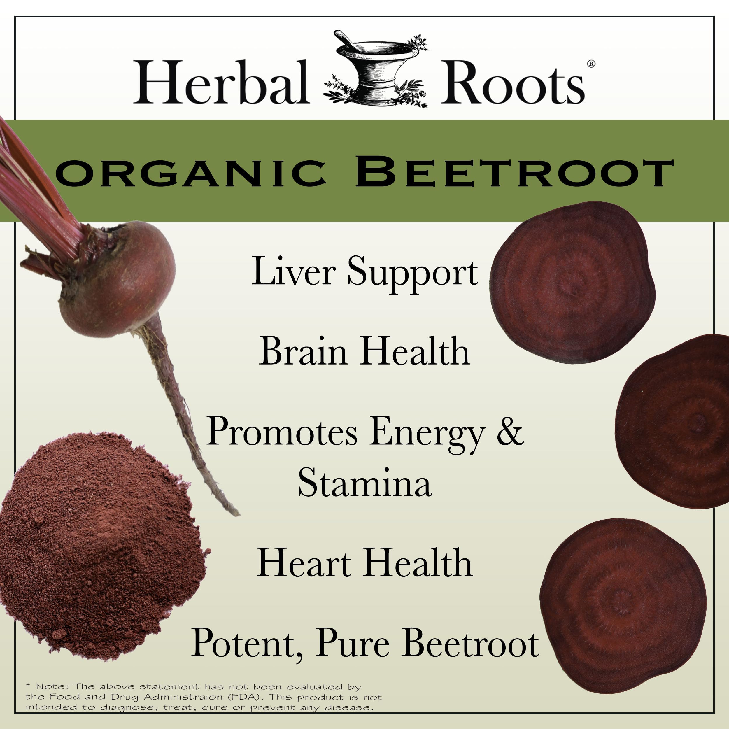 Foto 4 pulgar | Suplemento Herbal Roots En Polvo Orgánico De Raíz De Remolacha 60 Cápsulas - Venta Internacional.