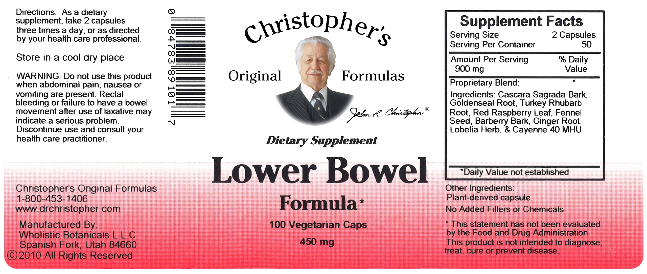 Foto 5 pulgar | Suplemento Christopher's Original Formulas Para La Parte Inferior Del Intestino, 100 Cápsulas - Venta Internacional.