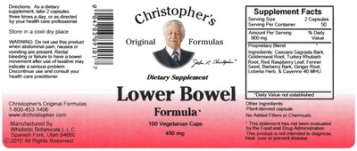 Foto 4 | Suplemento Christopher's Original Formulas Para La Parte Inferior Del Intestino, 100 Cápsulas - Venta Internacional.