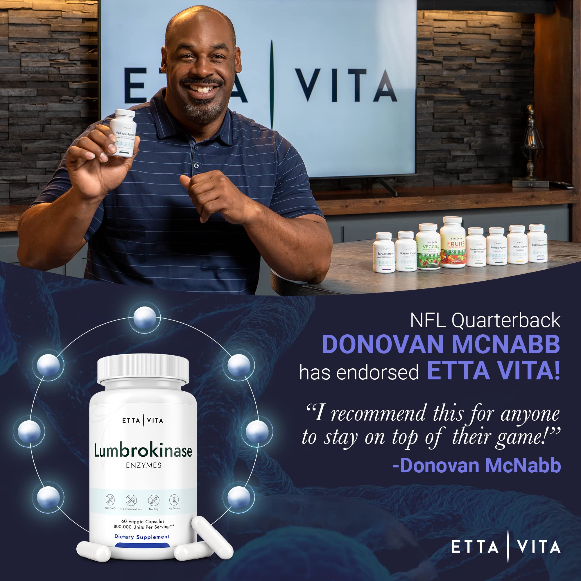 Foto 7 pulgar | Suplemento Etta Vita Lumbrokinase 40 Mg 120 Porciones - Venta Internacional.