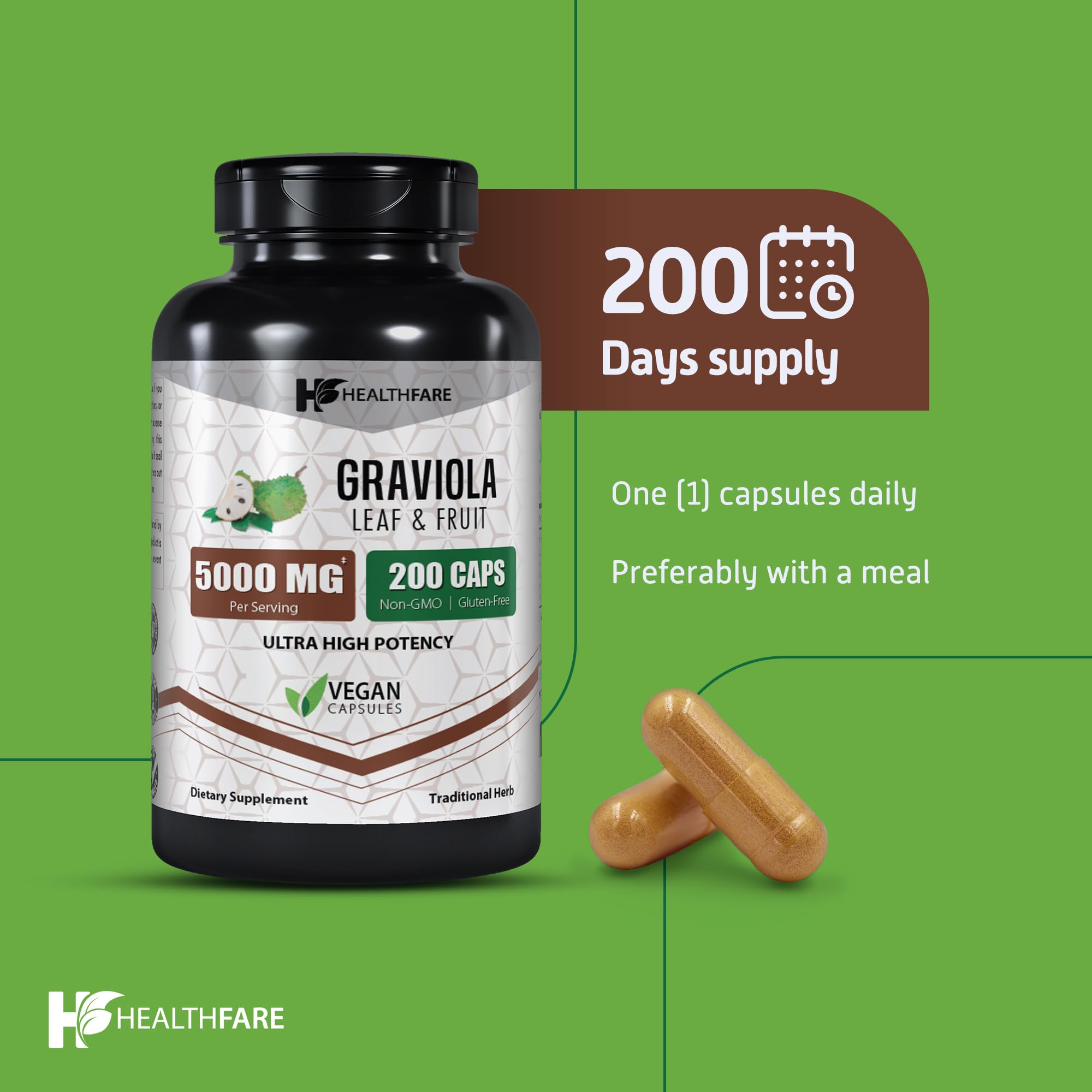 Foto 7 pulgar | Cápsulas De Extracto De Graviola Supplement Healthfare 5000 Mg 200 Ml - Venta Internacional.