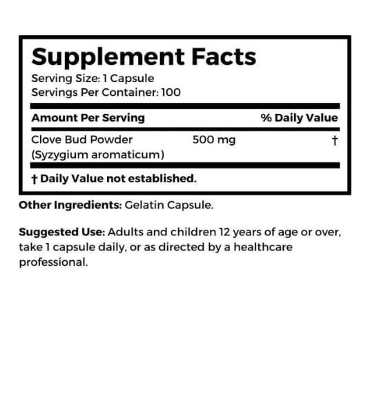 Foto 5 pulgar | Suplemento Sanitario Dr. Clark Cloves 500 Mg 100 Cápsulas - Venta Internacional.