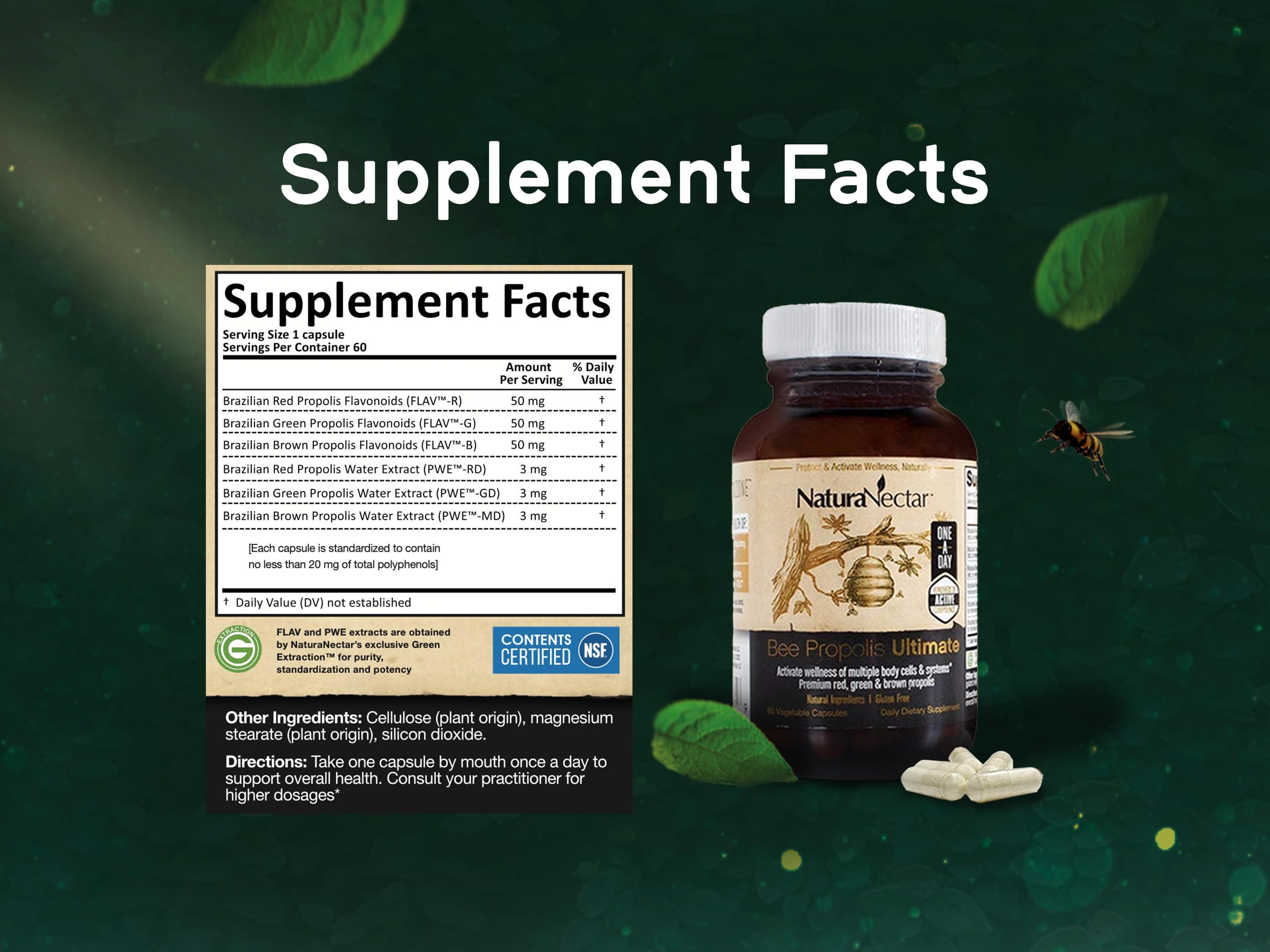 Foto 6 | Suplemento Naturanectar Ultimate Bee Propolis 60 Cápsulas - Venta Internacional.