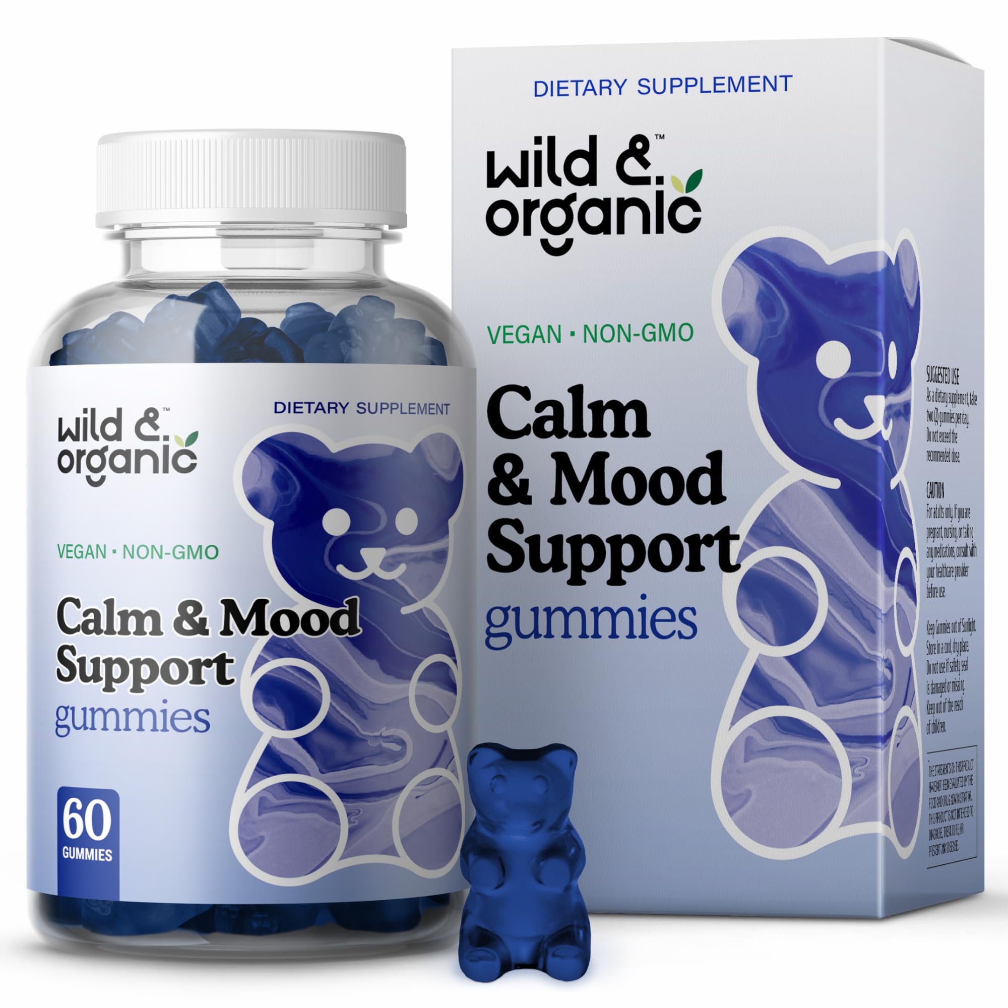 Suplemento De Gomitas Calmantes Silvestres Y Orgánicas Con Ashwagandha, 60 Unidades - Venta Internacional.