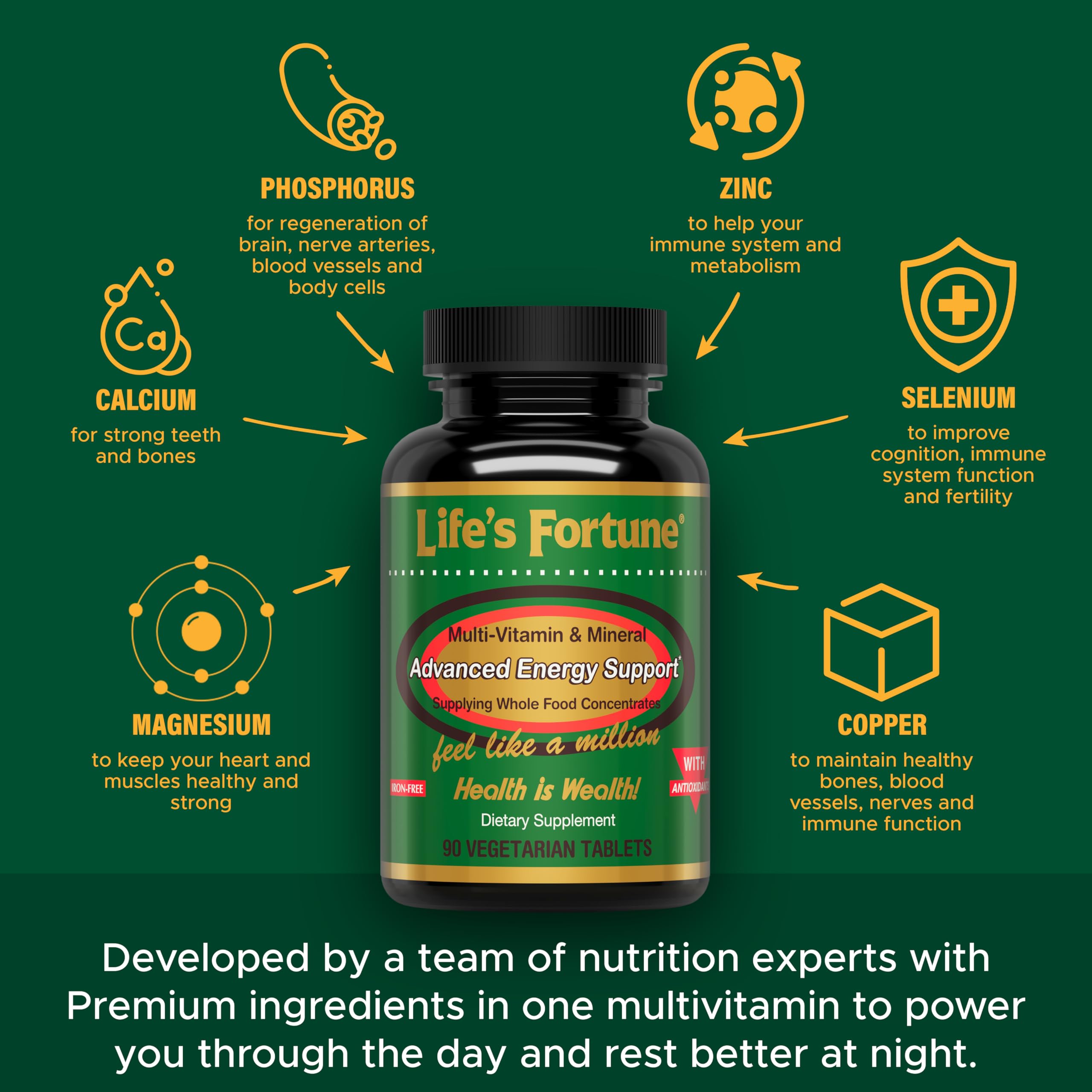 Foto 4 pulgar | Multivitamínico Life's Fortune All Natural 90 Comprimidos - Venta Internacional.