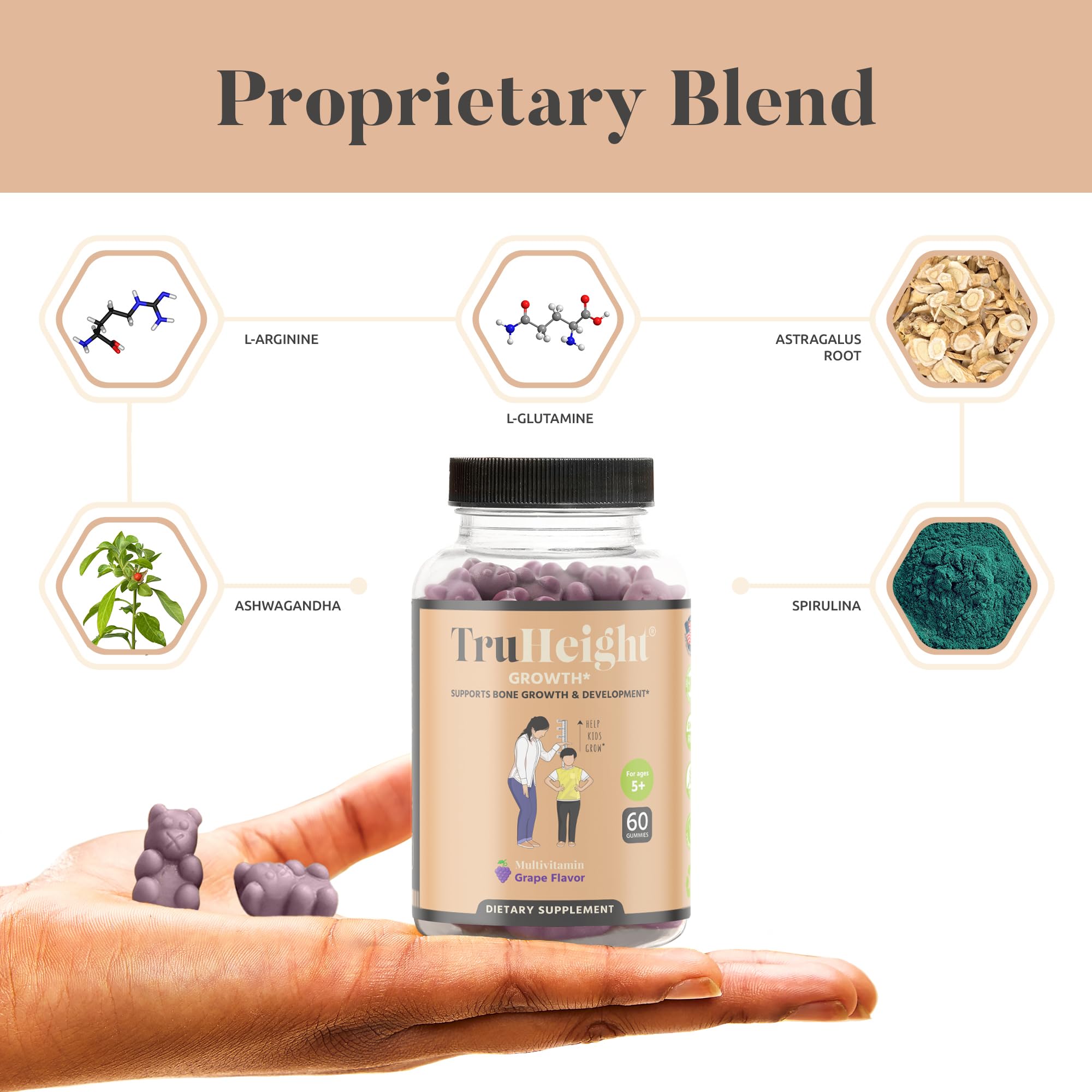 Foto 4 pulgar | Suplemento ProHeight Multivitamínico Grape Flavor de 60 Gomitas-Venta Internacional