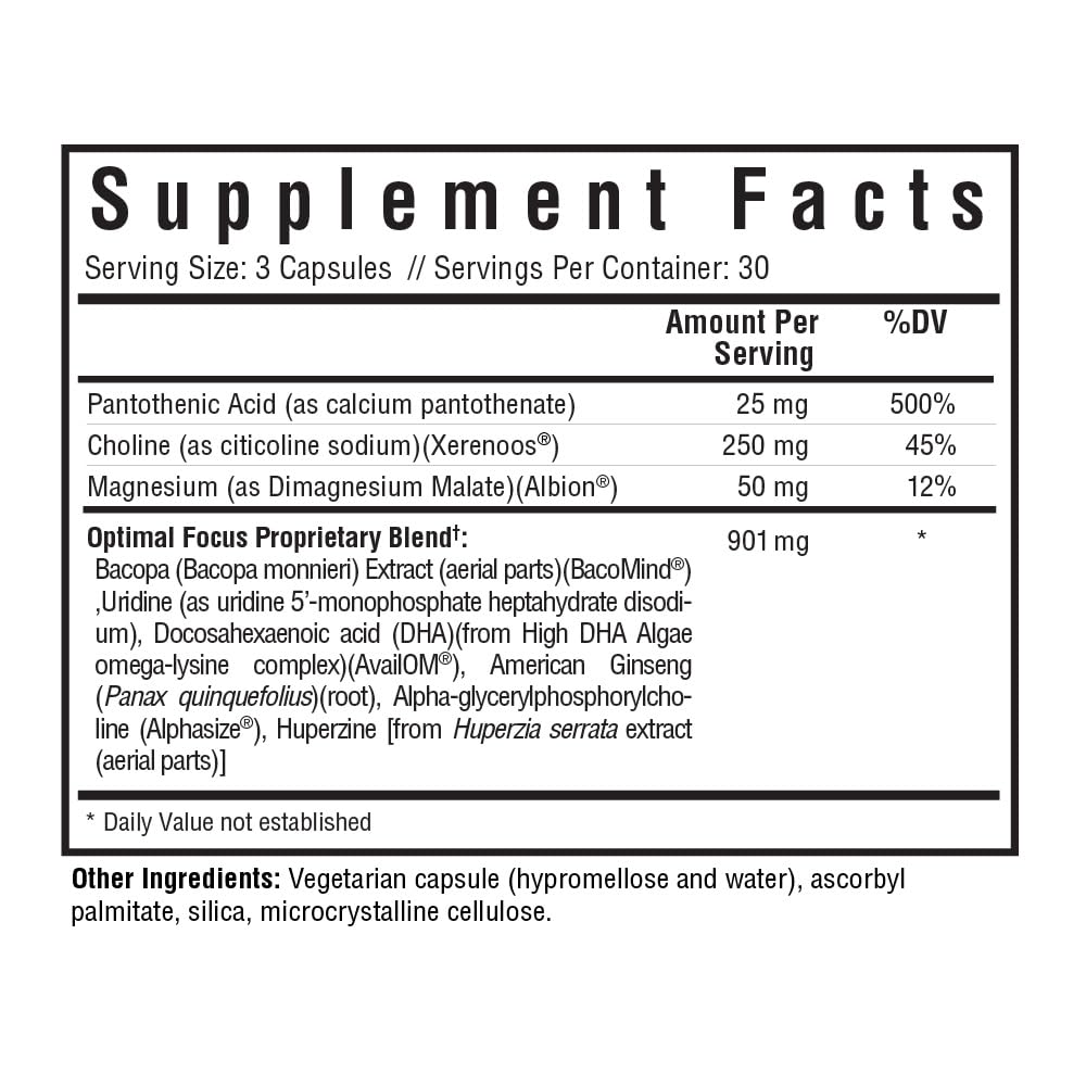 Foto 3 pulgar | Supplement Seeking Health Optimal Focus Memory Support 90 Cápsulas - Venta Internacional.