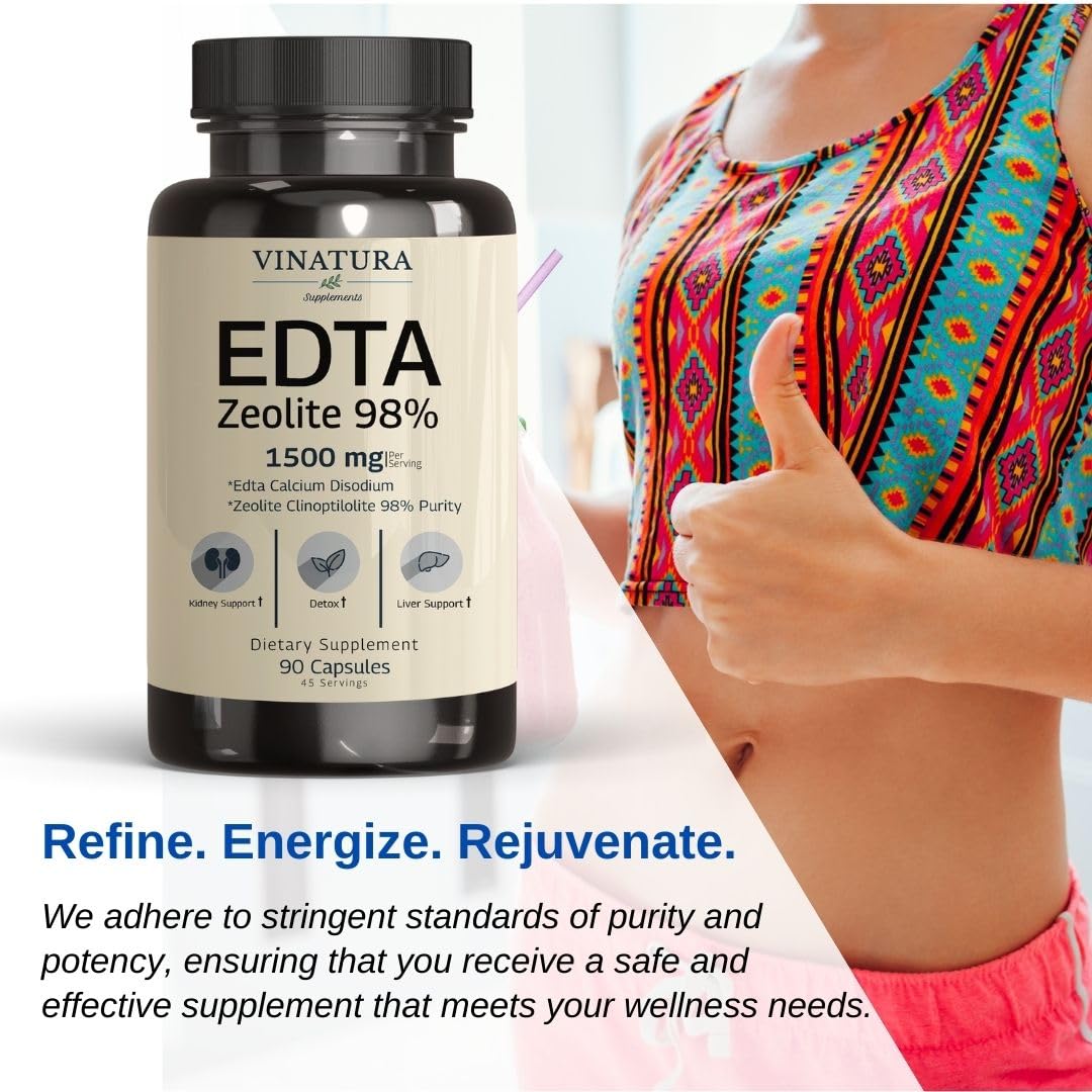 Foto 4 | Suplemento Vinatura, Cápsulas De Edta, 1500 Mg, Soporte Hepático, 90 Unidades - Venta Internacional.