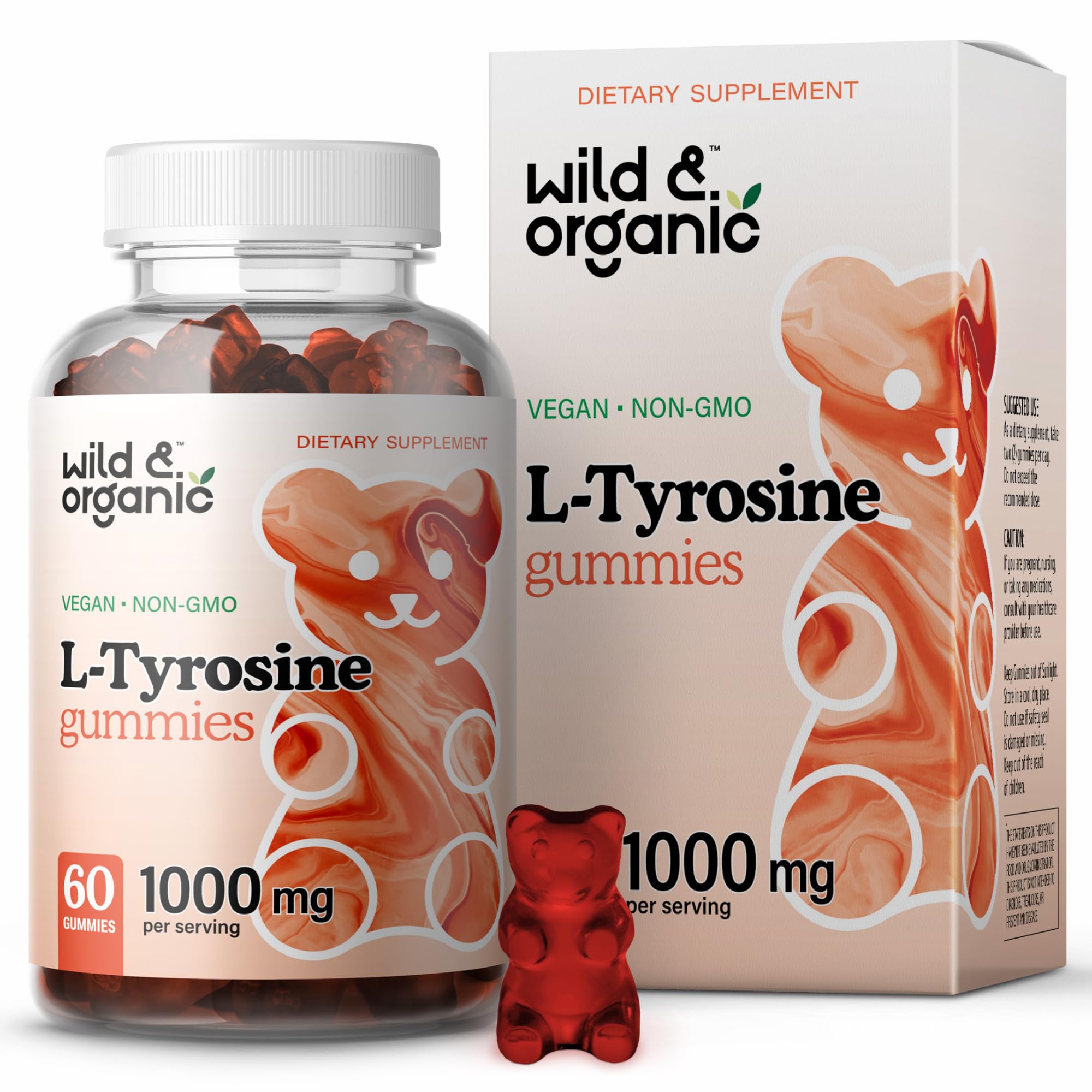 Suplemento: Gomitas De L-tirosina, 1000 Mg, 60 Masticables, De La Marca Wild & Organic - Venta Internacional.