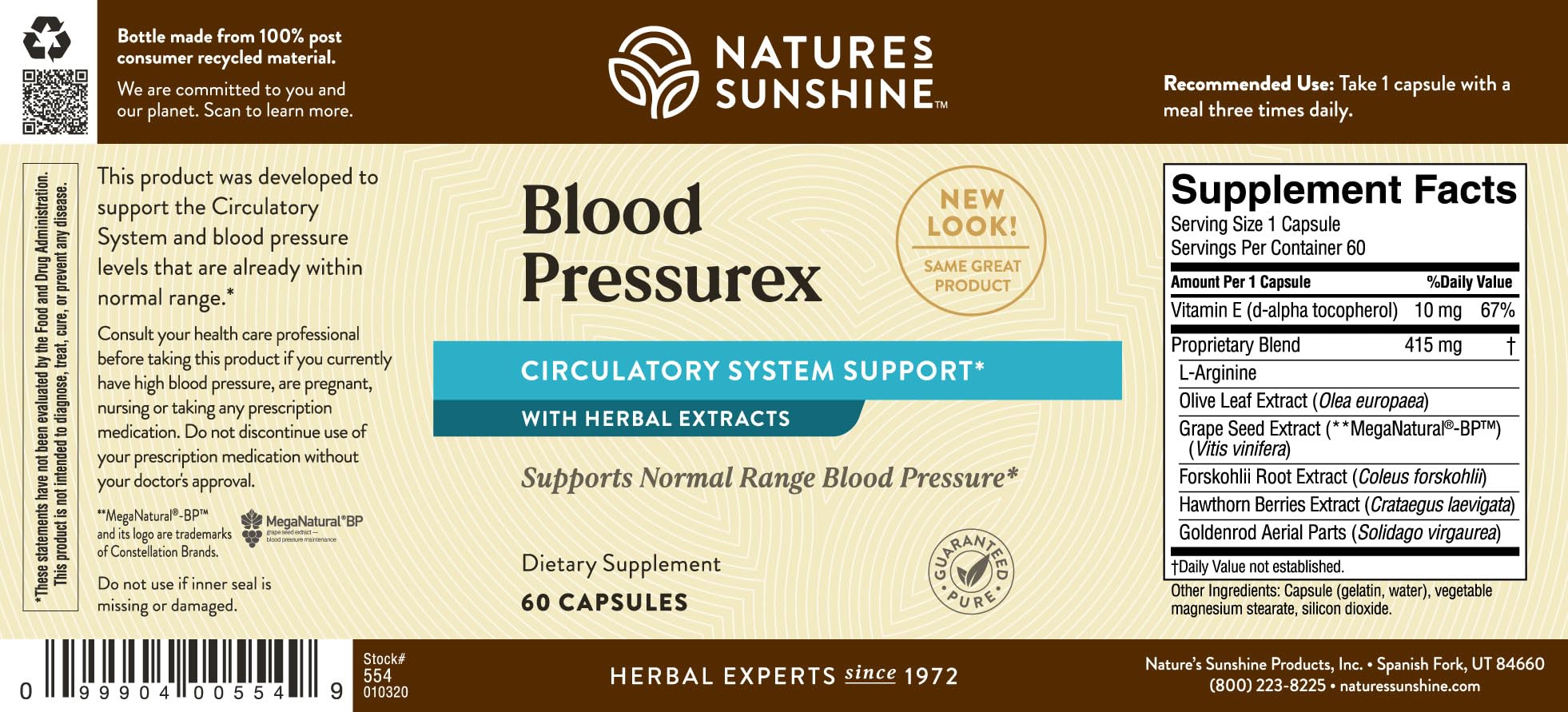 Foto 7 pulgar | Suplemento Nature's Sunshine Blood Pressurex 60 Cápsulas - Venta Internacional.
