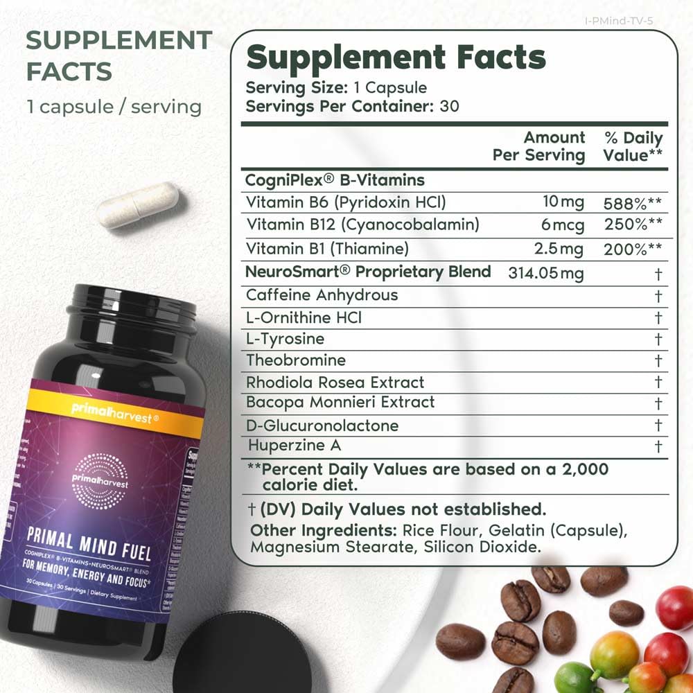 Foto 3 pulgar | Suplemento Primal Mind Fuel Brain Booster, 30 Cápsulas, Paquete De 2 - Venta Internacional.