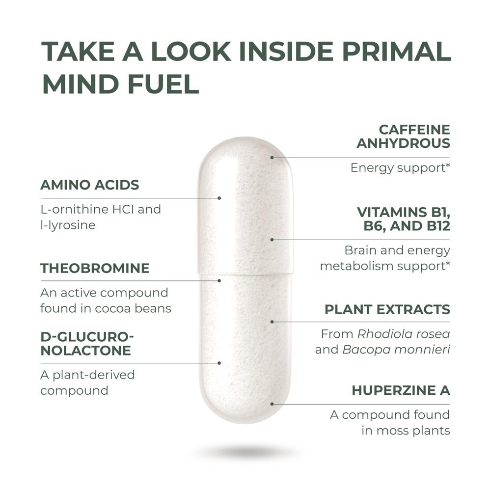 Foto 4 | Suplemento Primal Mind Fuel Brain Booster, 30 Cápsulas, Paquete De 2 - Venta Internacional.