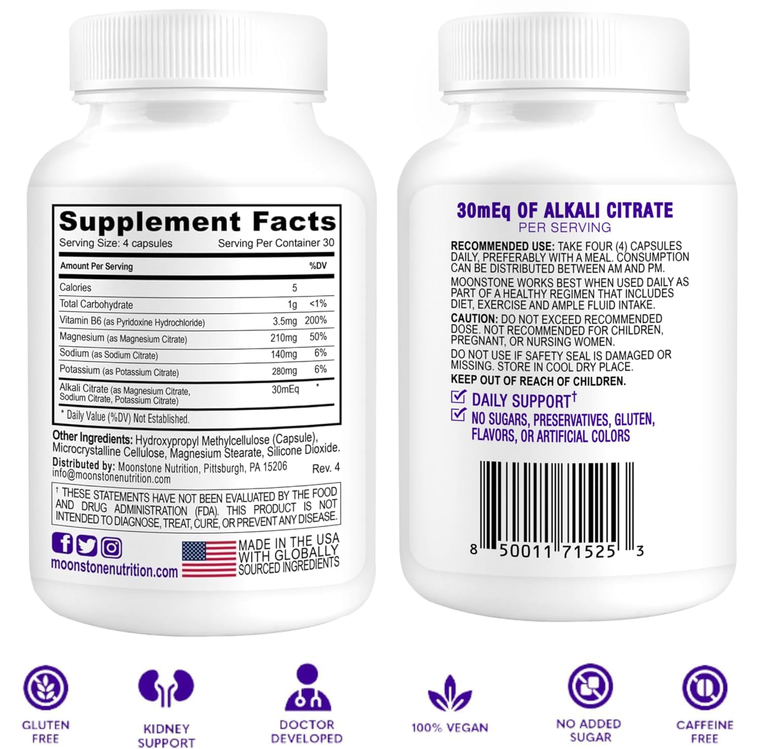 Foto 5 pulgar | Suplemento Moonstone Stone Stopper Capsules Kidney Health - Venta Internacional.
